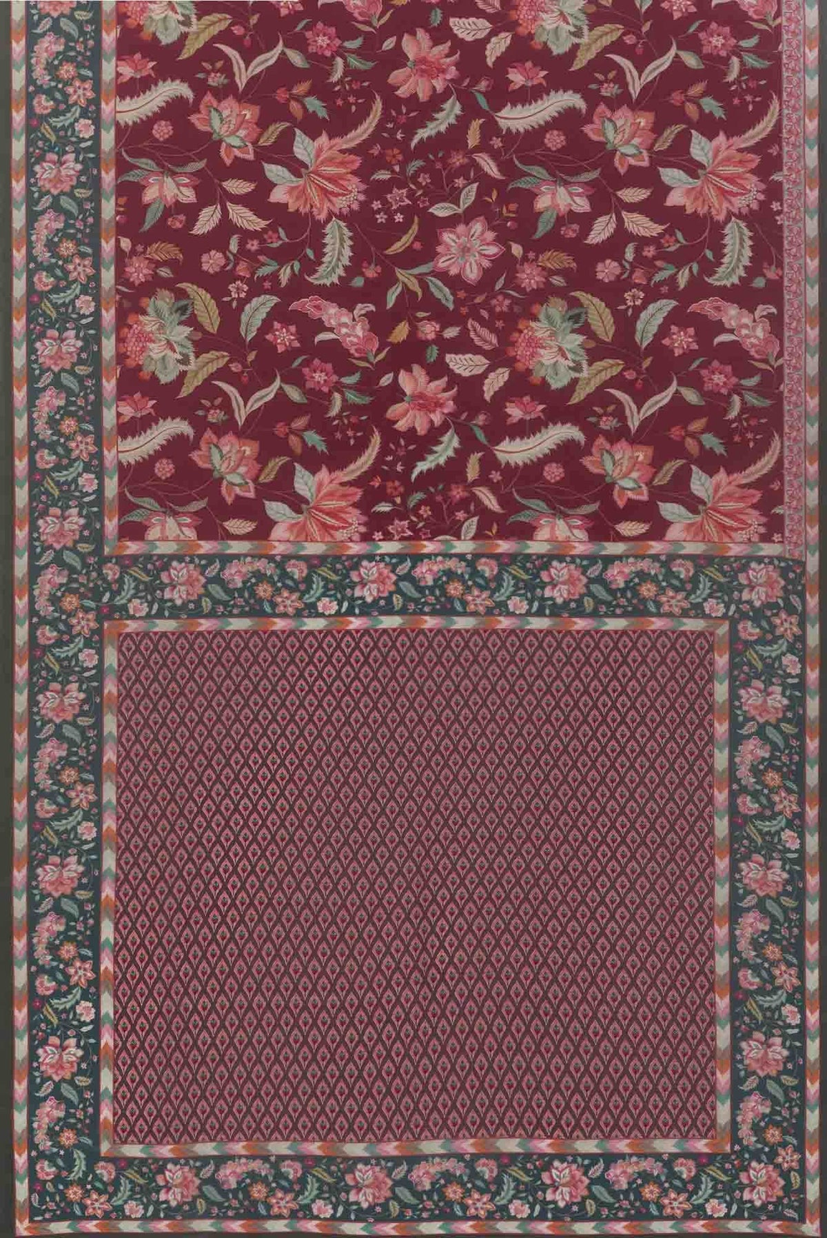 Bagicha Maroon floral design saree from Chintz Collection, Designed by Nalli