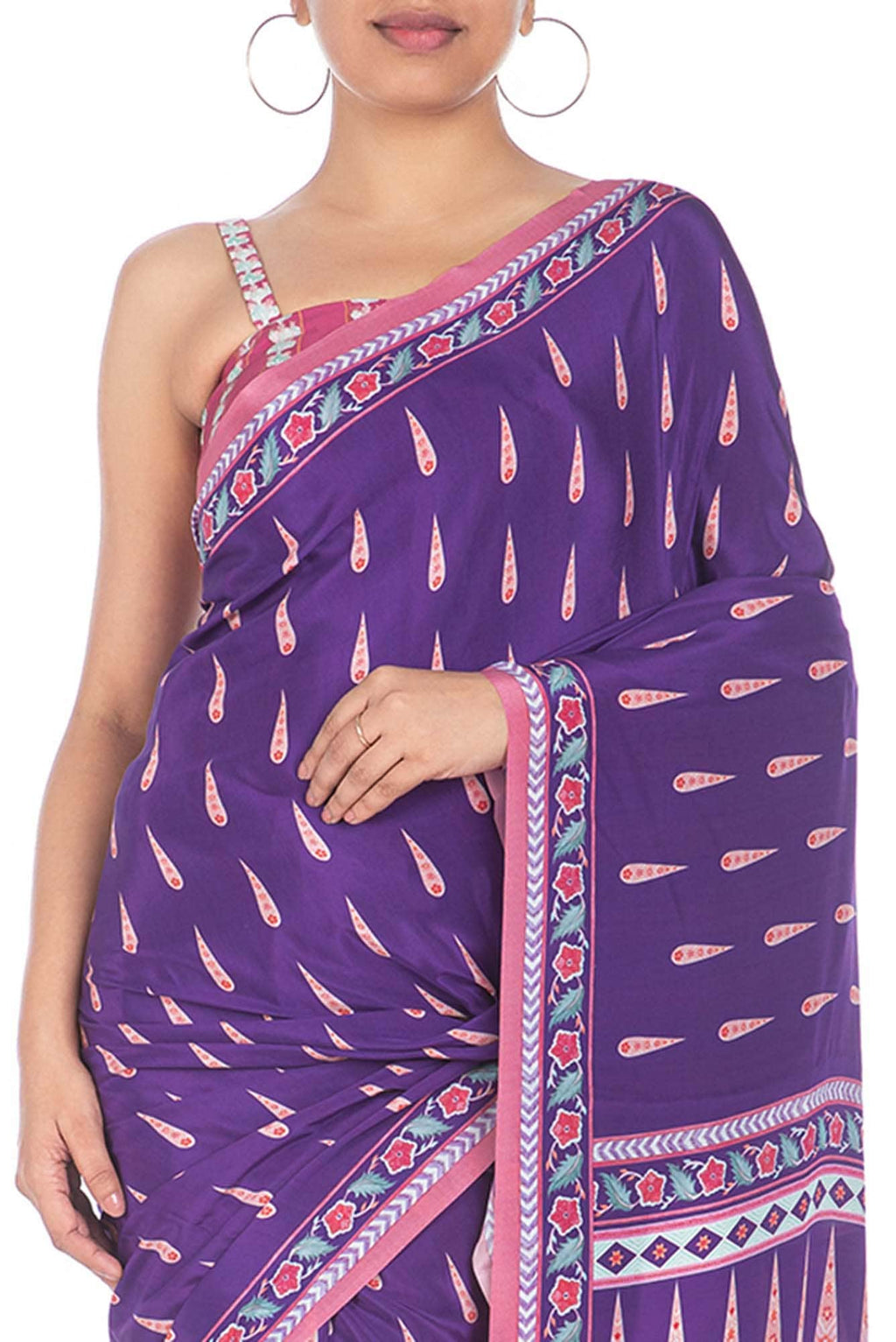 Rimjhim Purple floral design saree from Chintz Collection, Designed by Nalli