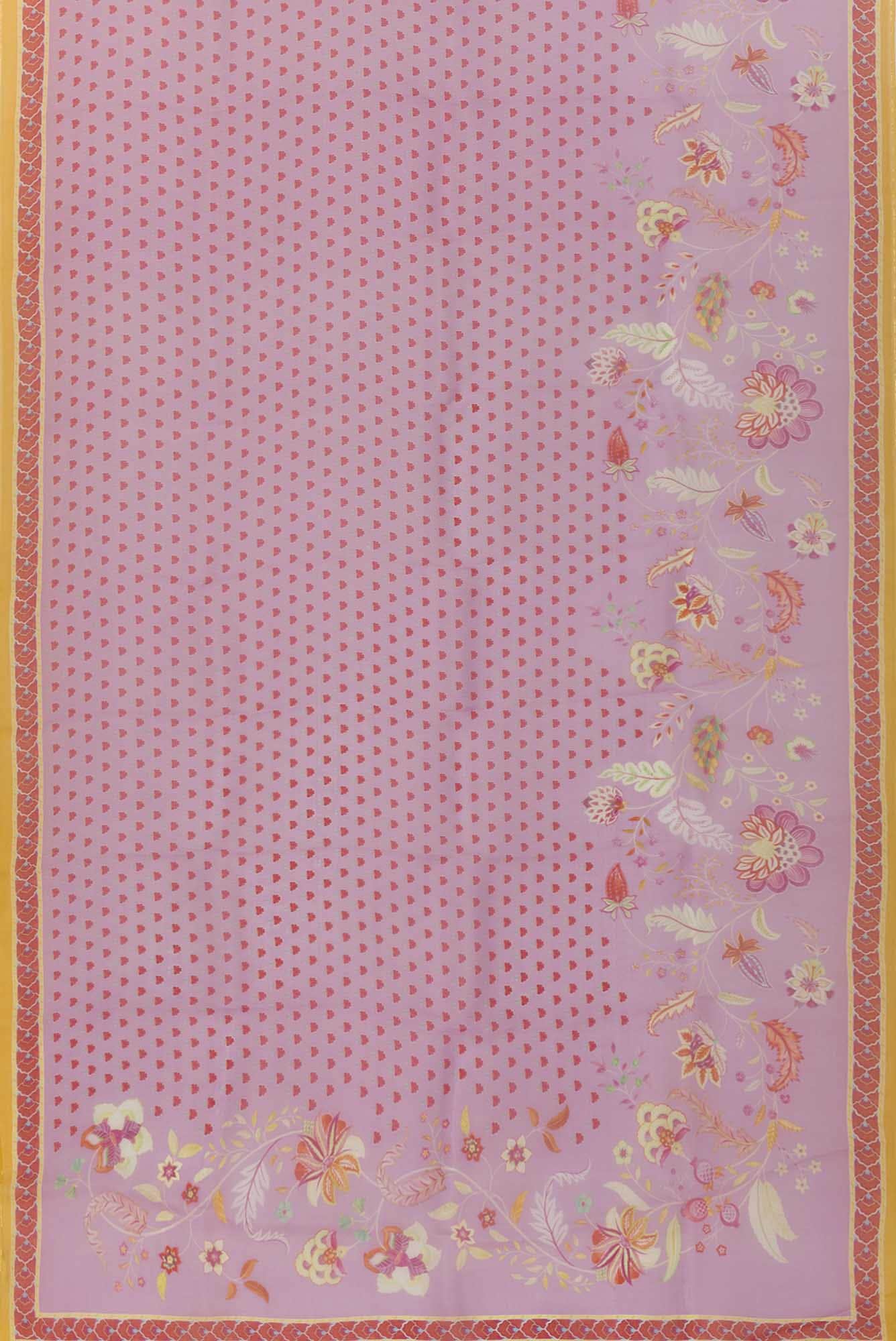 Pushpavalli lavender floral design saree from Chintz Collection, Designed by Nalli