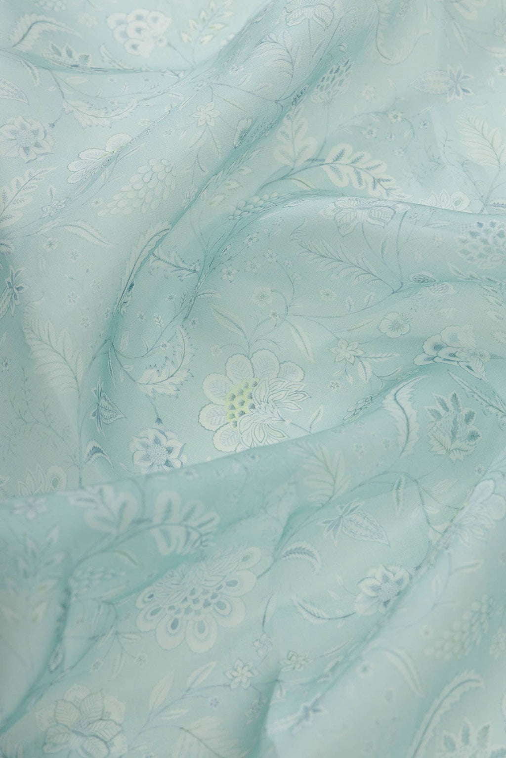 Guldasta Light blue floral design saree from Chintz Collection, Designed by Nalli