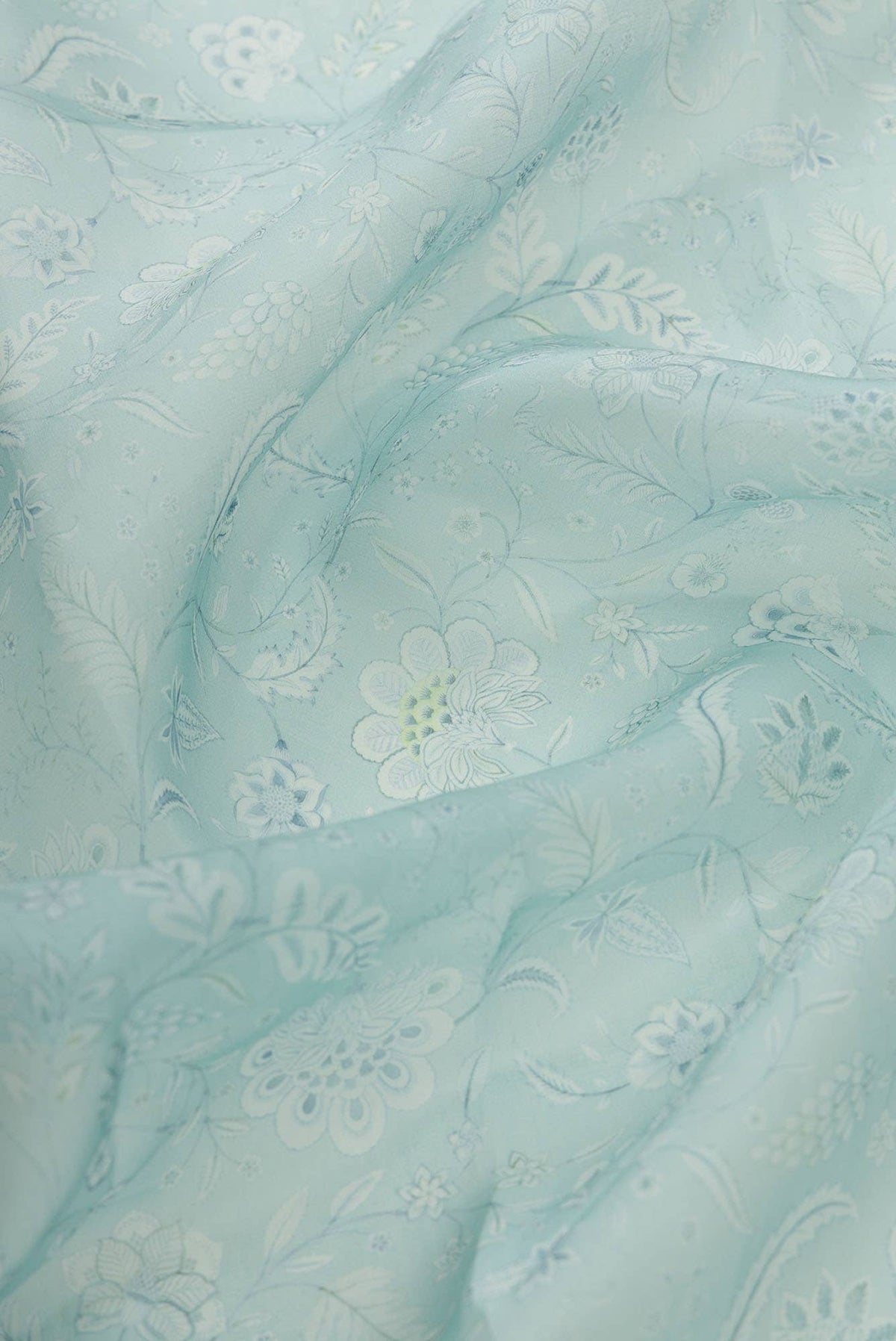 Guldasta Light blue floral design saree from Chintz Collection, Designed by Nalli