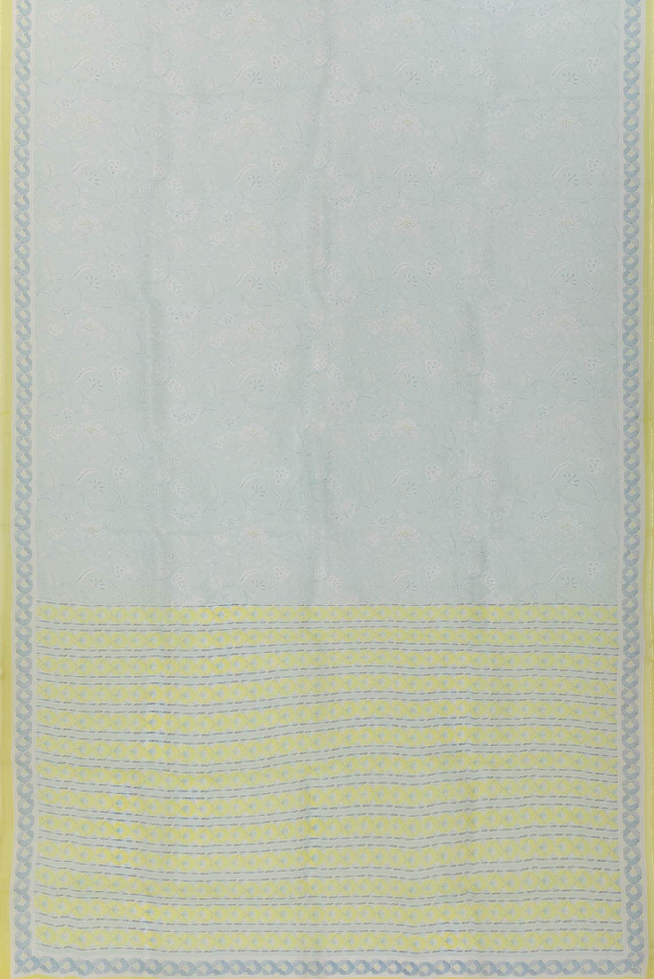 Guldasta Light blue floral design saree from Chintz Collection, Designed by Nalli