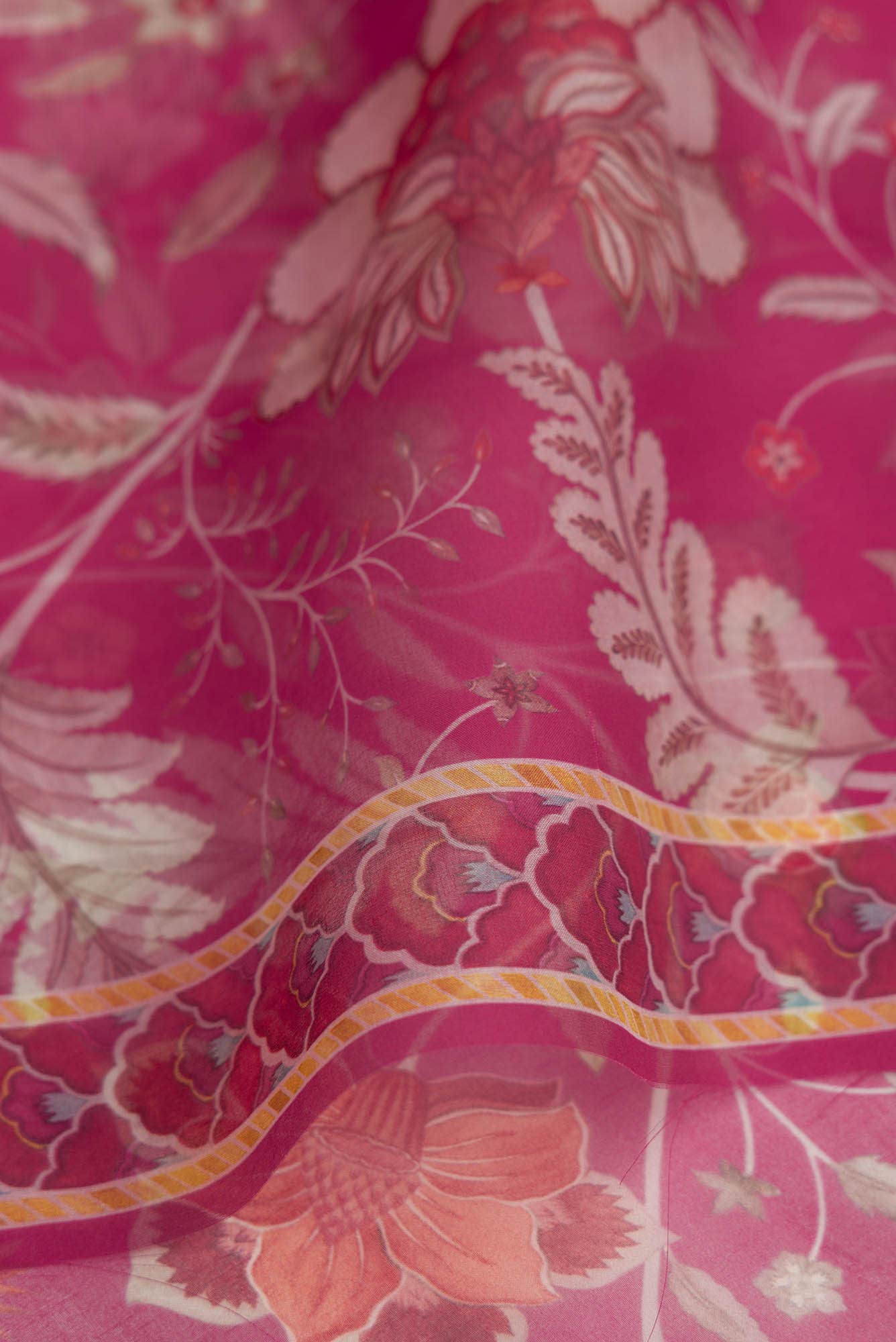 Pushpavalli Pink floral design saree from Chintz Collection, Designed by Nalli