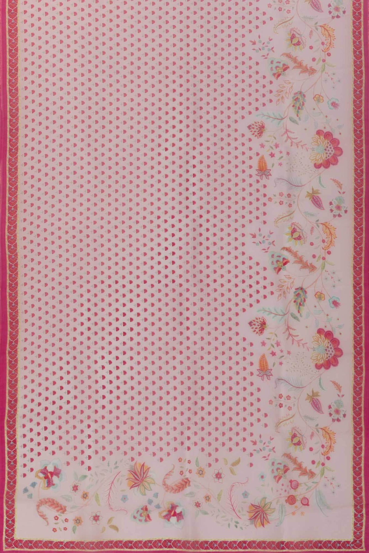 Pushpavalli Pink floral design saree from Chintz Collection, Designed by Nalli