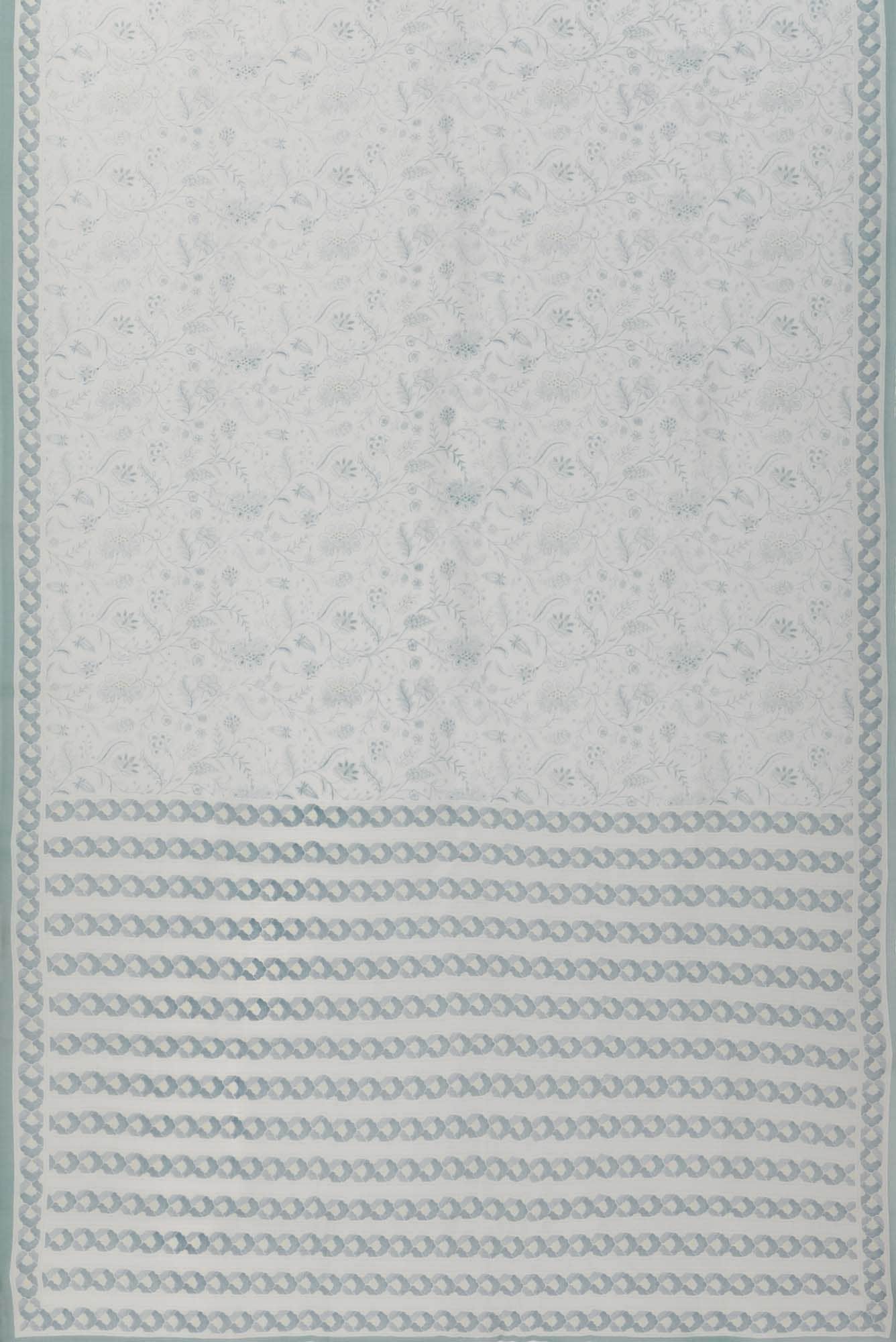 Guldasta Light Blue floral design saree from Chintz Collection, Designed by Nalli