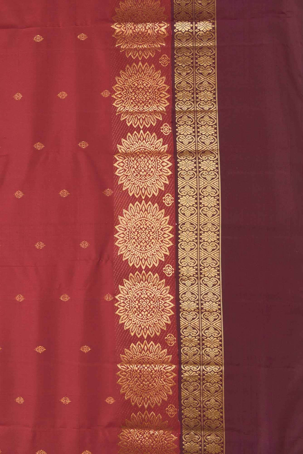 Jadainagam-Red Kanchipuram Silk Saree