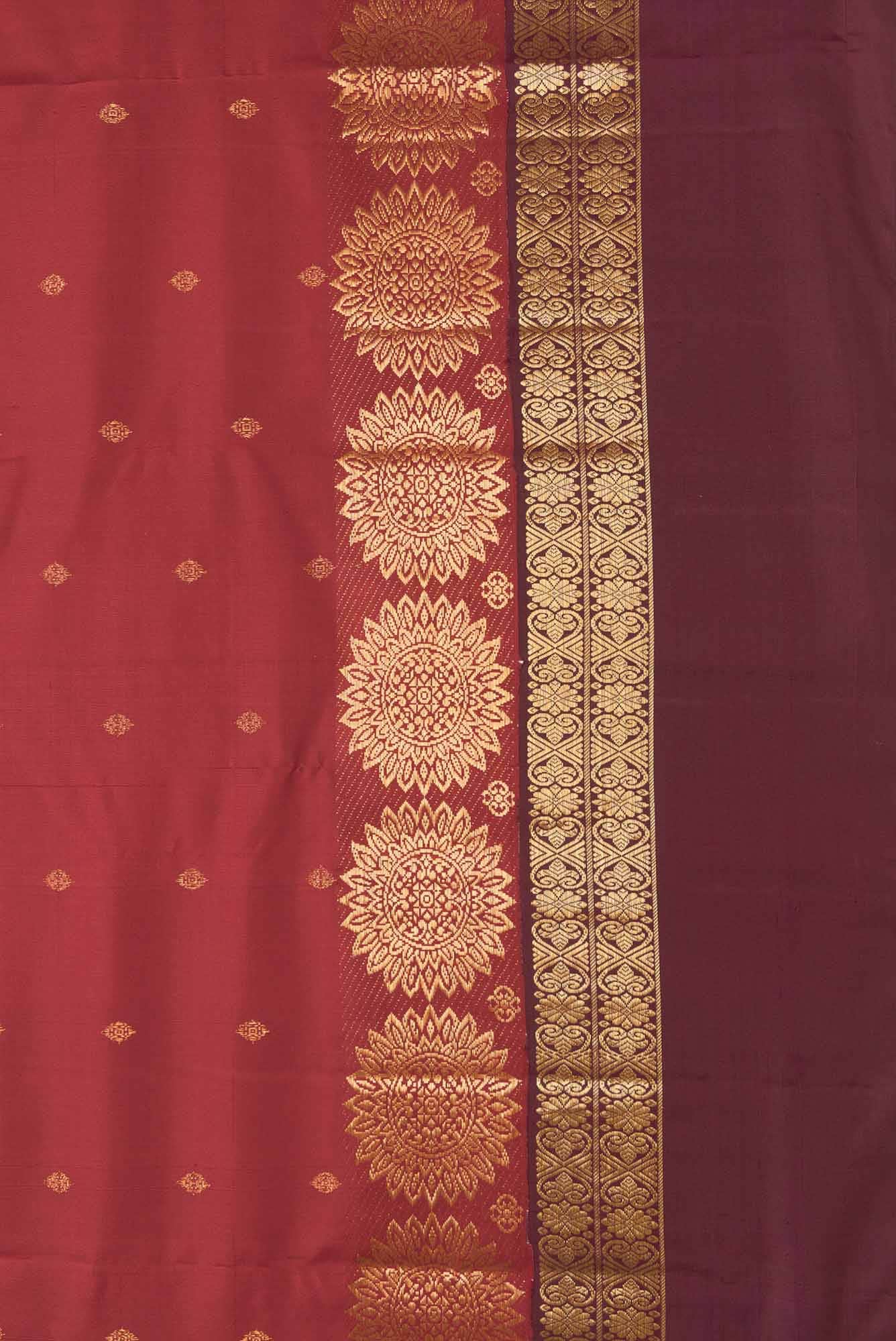 Jadainagam-Red Kanchipuram Silk Saree