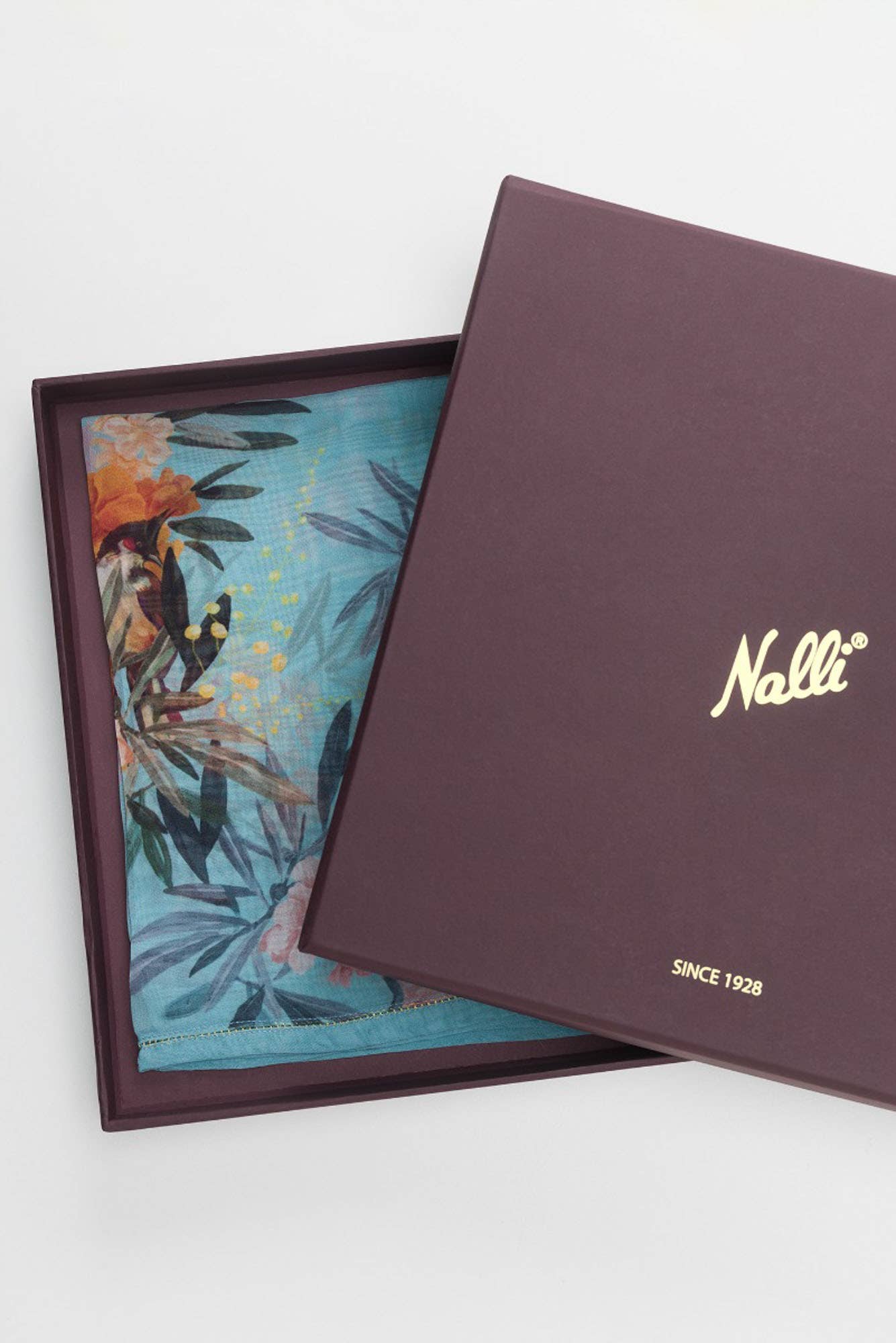 Enigmatic bulbuls blue Scarf from Birds of Paradise, Scarves & Stoles Collection