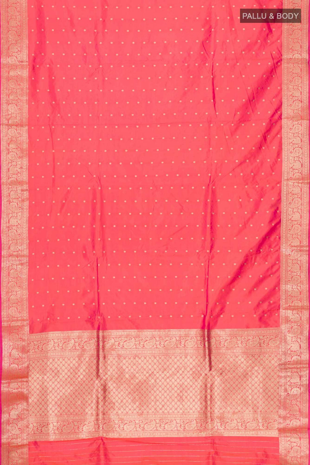 Orange with Pink Dual Tone Banarasi Katan Silk Saree