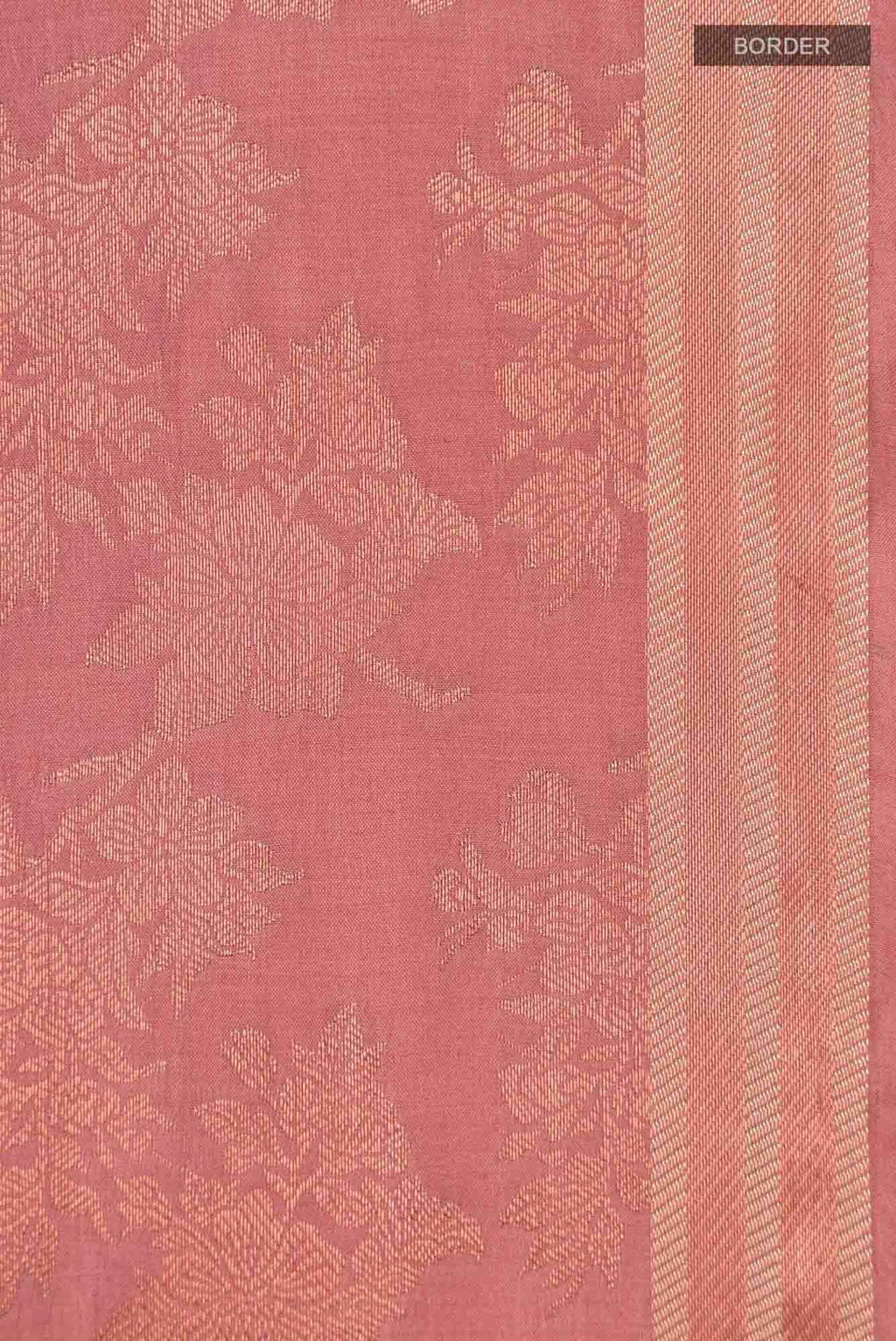 Pyari Peony-Rose Gold Banarasi Silk Saree