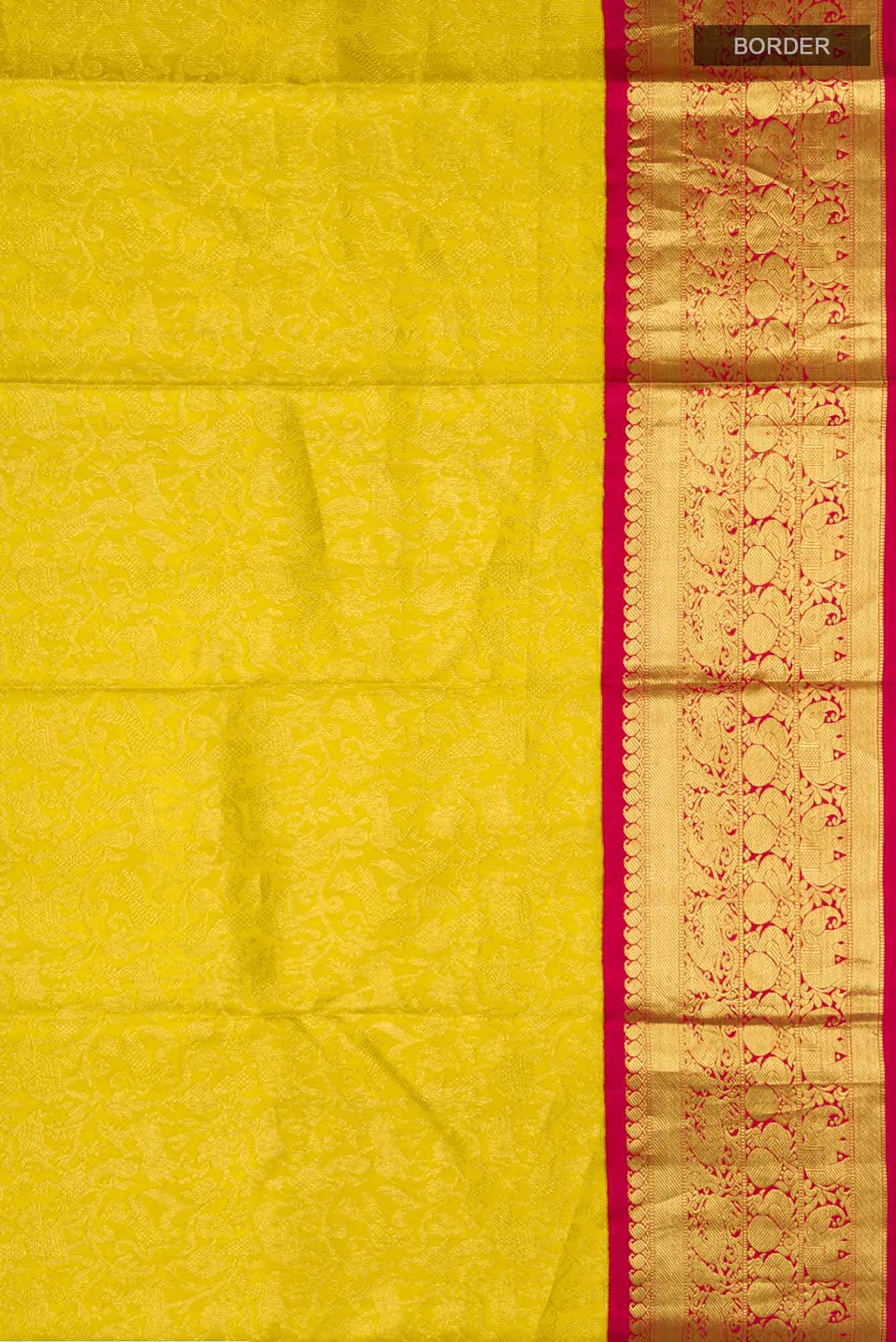 Yellow Kanchipuram Silk Saree