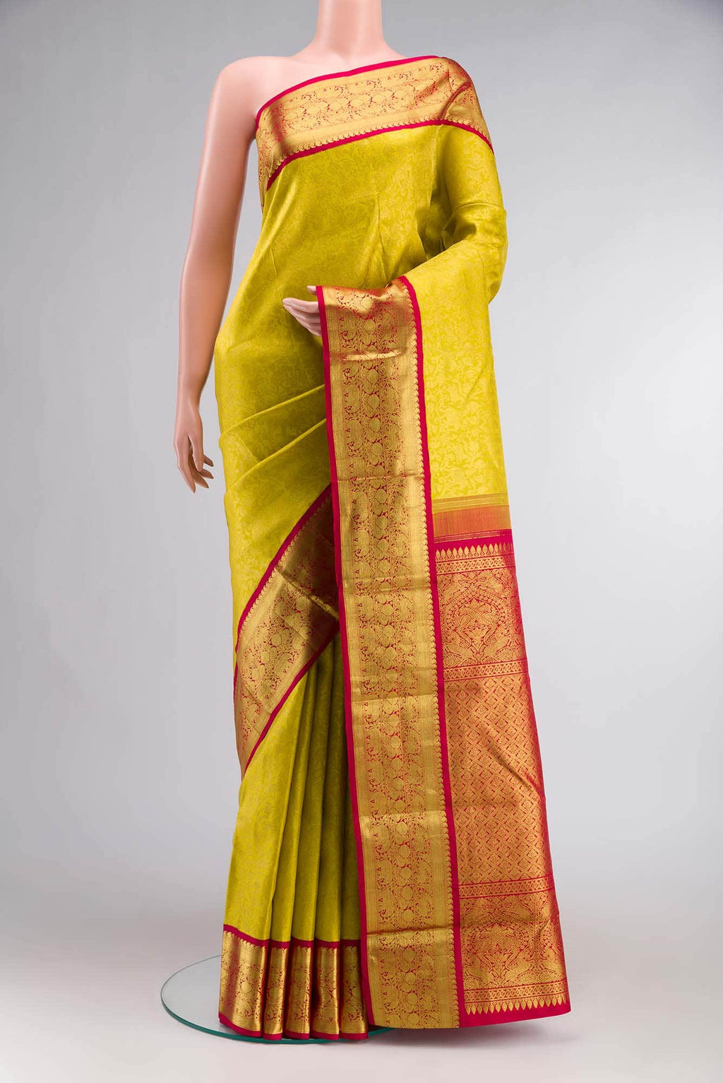 Yellow Kanchipuram Silk Saree