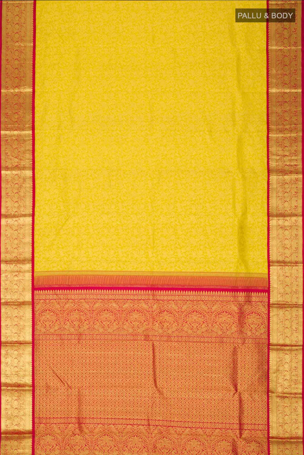 Yellow Kanchipuram Silk Saree