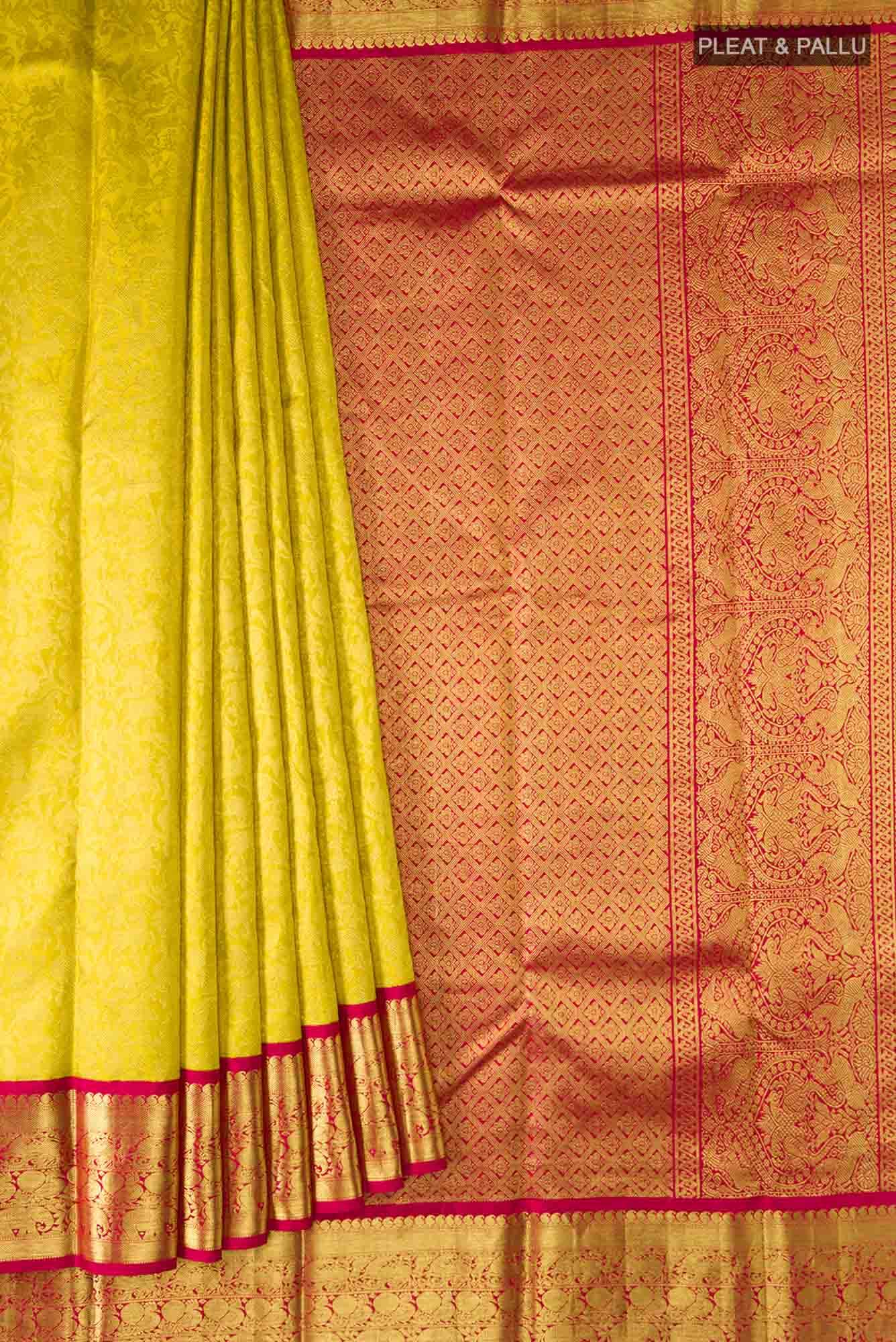Yellow Kanchipuram Silk Saree