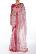 Pushpavalli Pink floral design saree from Chintz Collection, Designed by Nalli