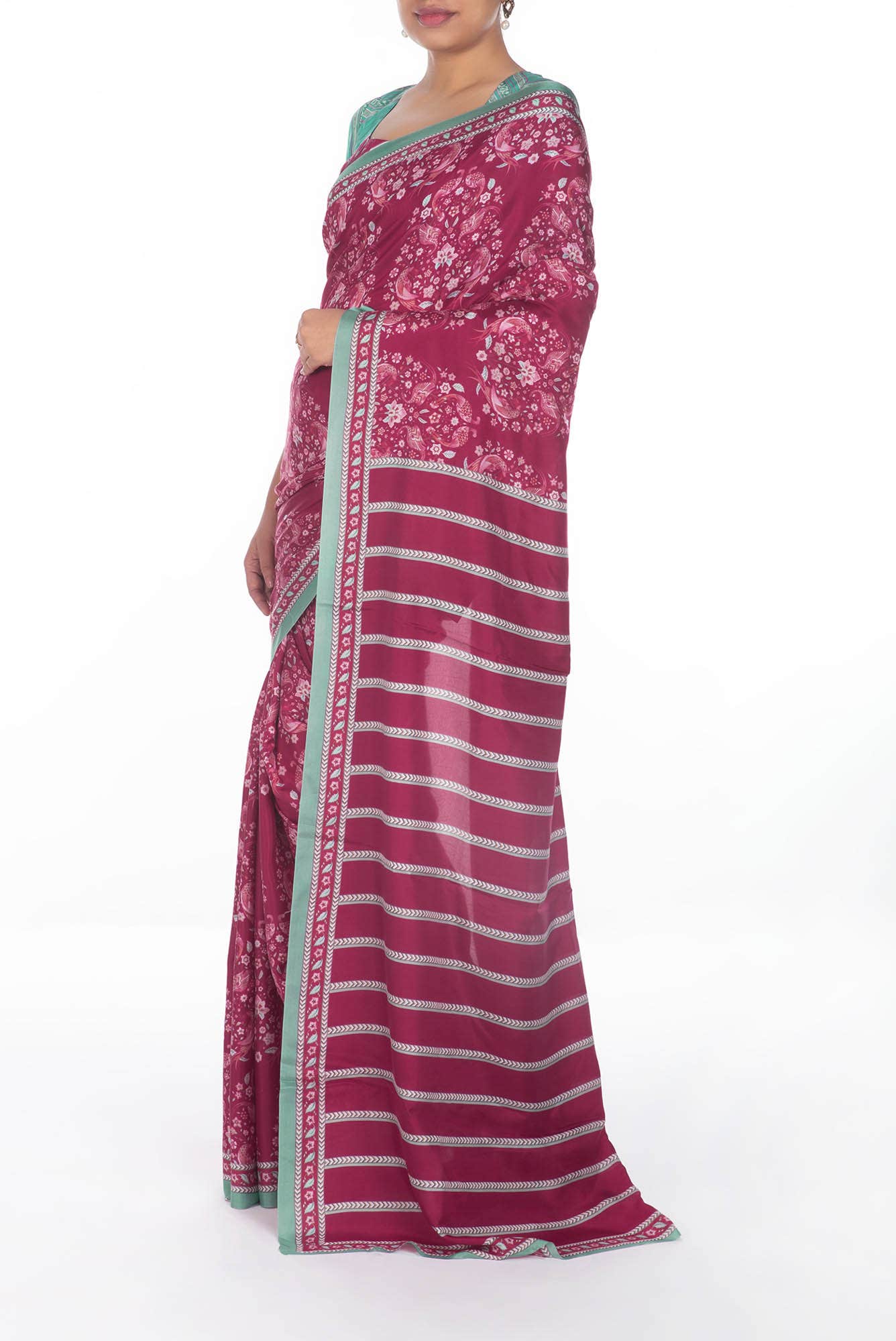 Premika Pink floral design saree from Chintz Collection, Designed by Nalli
