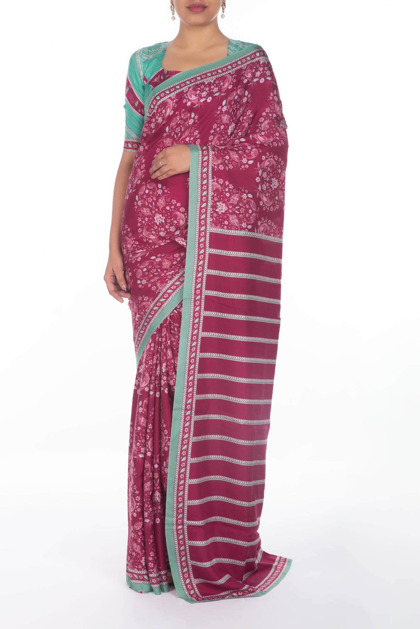 Premika Pink floral design saree from Chintz Collection, Designed by Nalli