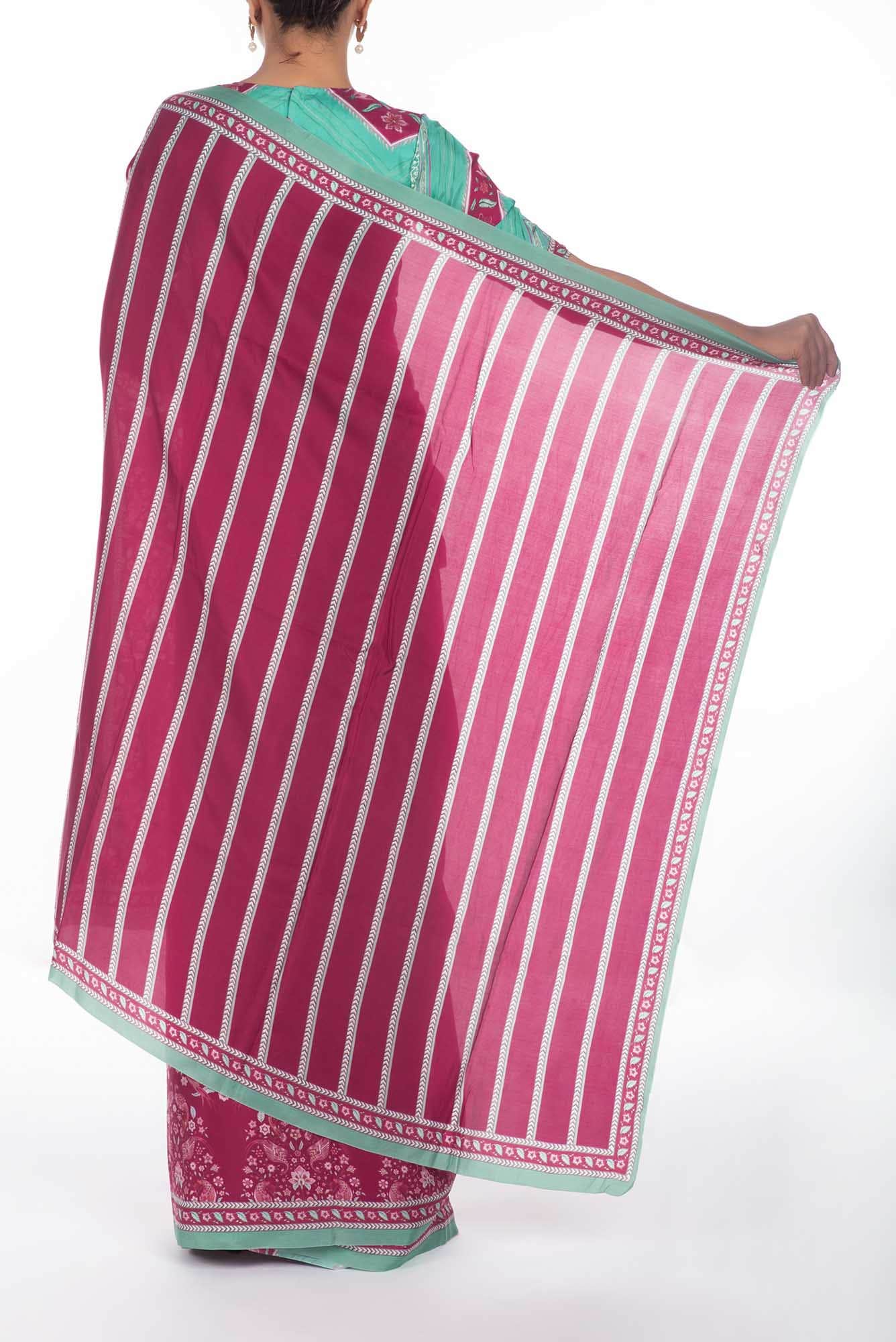 Premika Pink floral design saree from Chintz Collection, Designed by Nalli