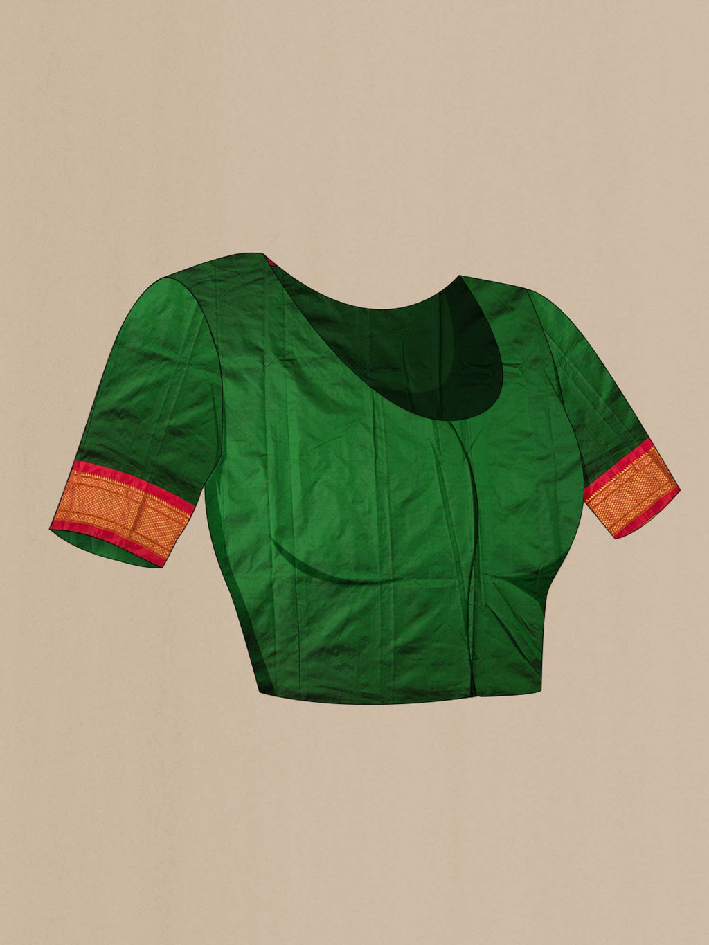 Bottle Green Paithani Silk Saree