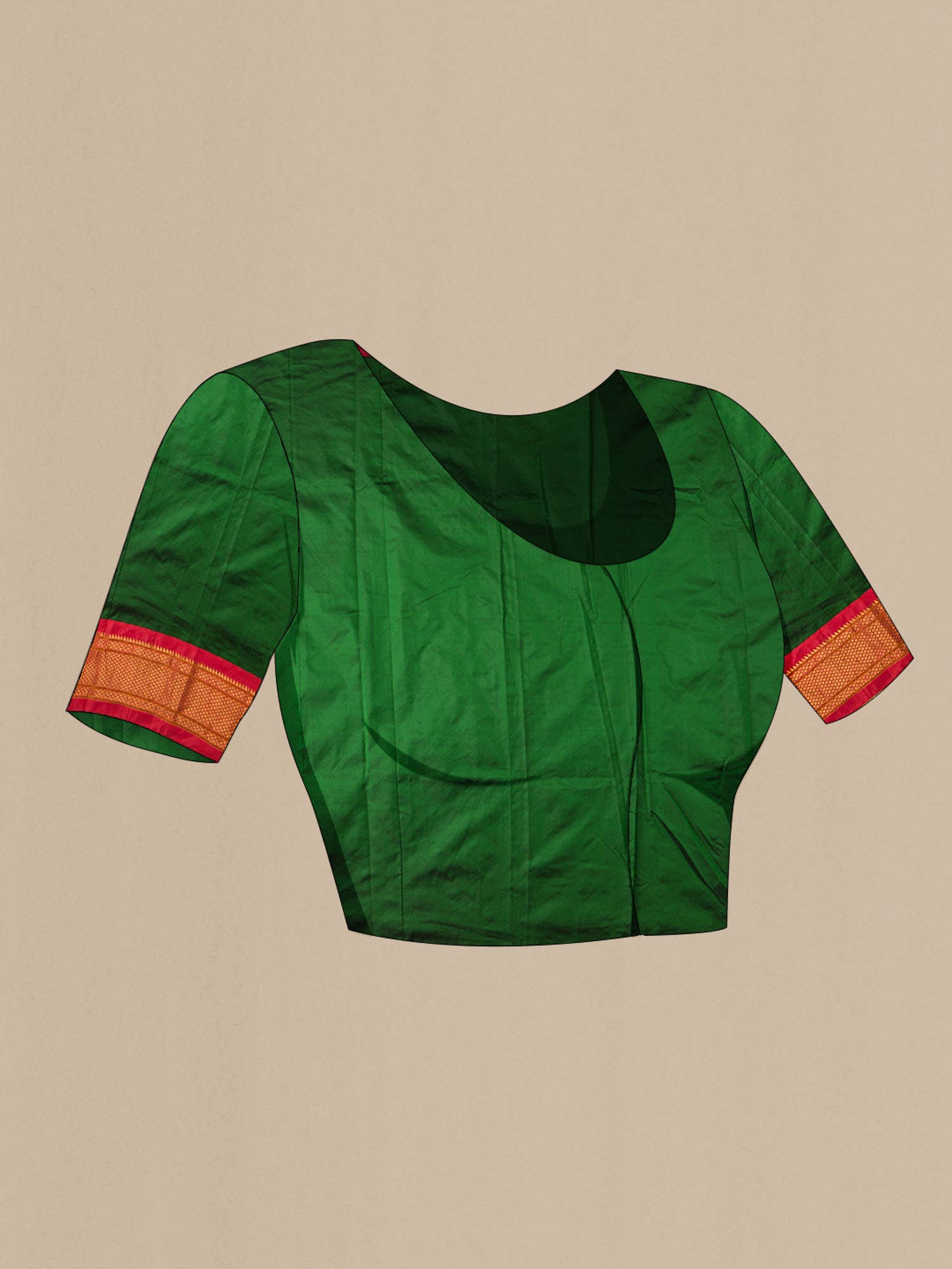 Bottle Green Paithani Silk Saree