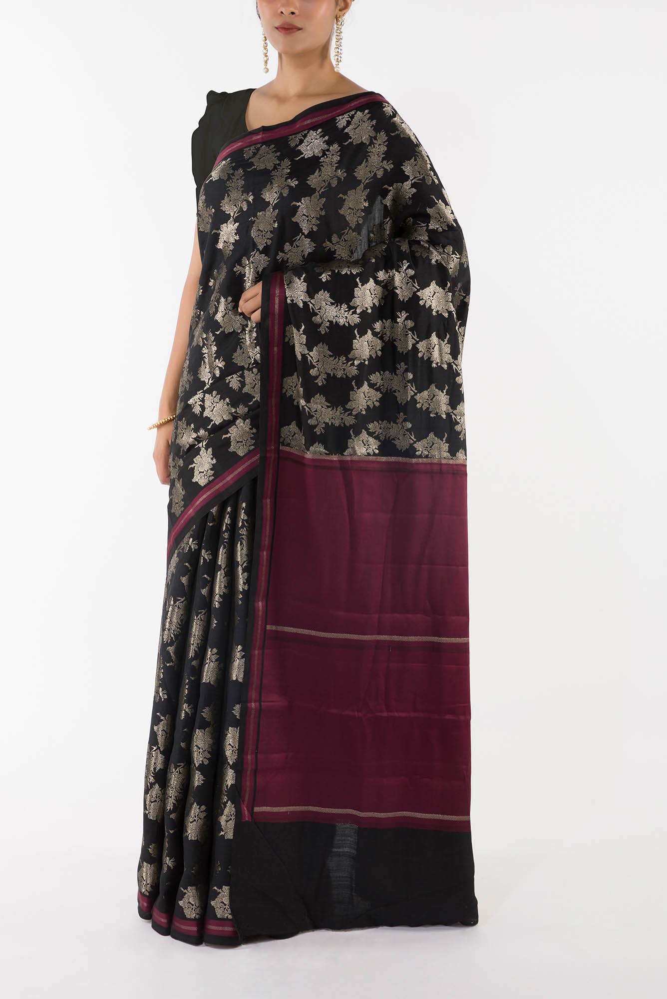 Sakura Soiree- Black Banarasi Saree