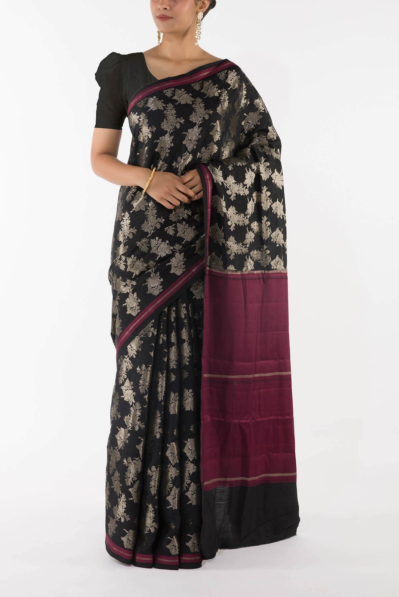 Sakura Soiree- Black Banarasi Saree