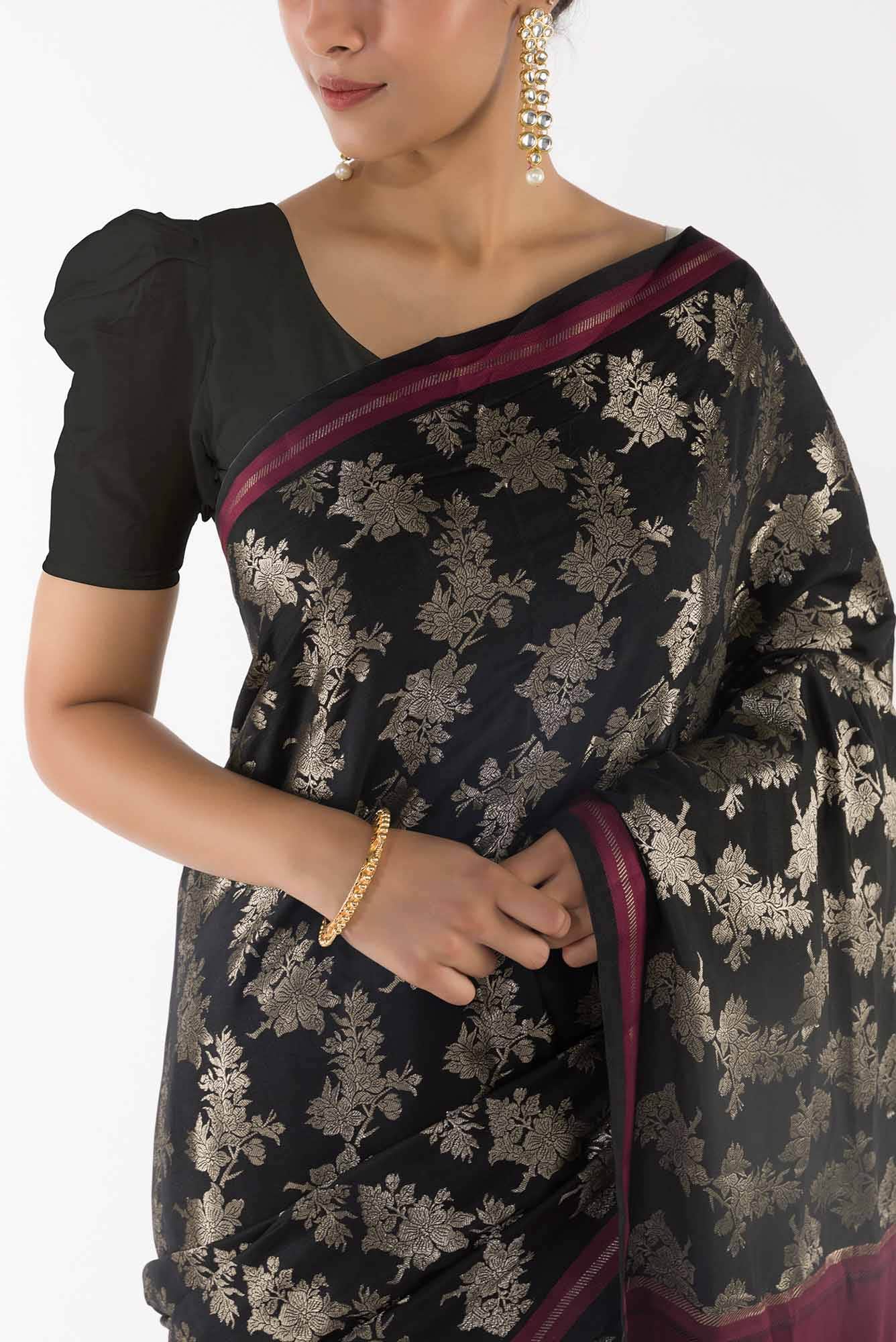 Sakura Soiree- Black Banarasi Saree