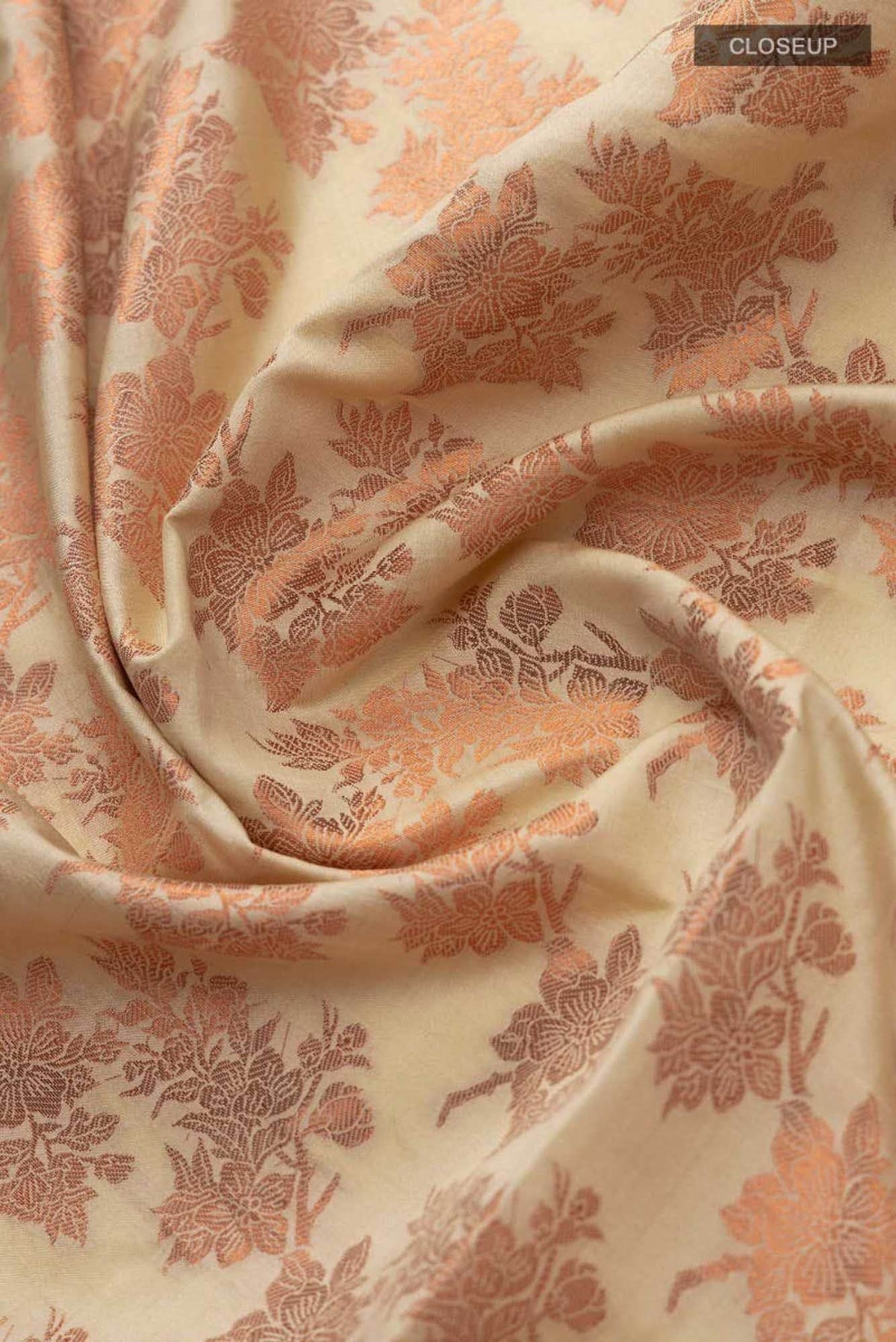 Pyari Peony-Sandal Banarasi Silk Saree