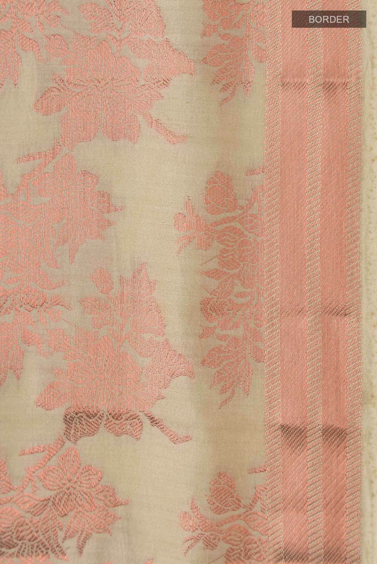 Pyari Peony-Sandal Banarasi Silk Saree