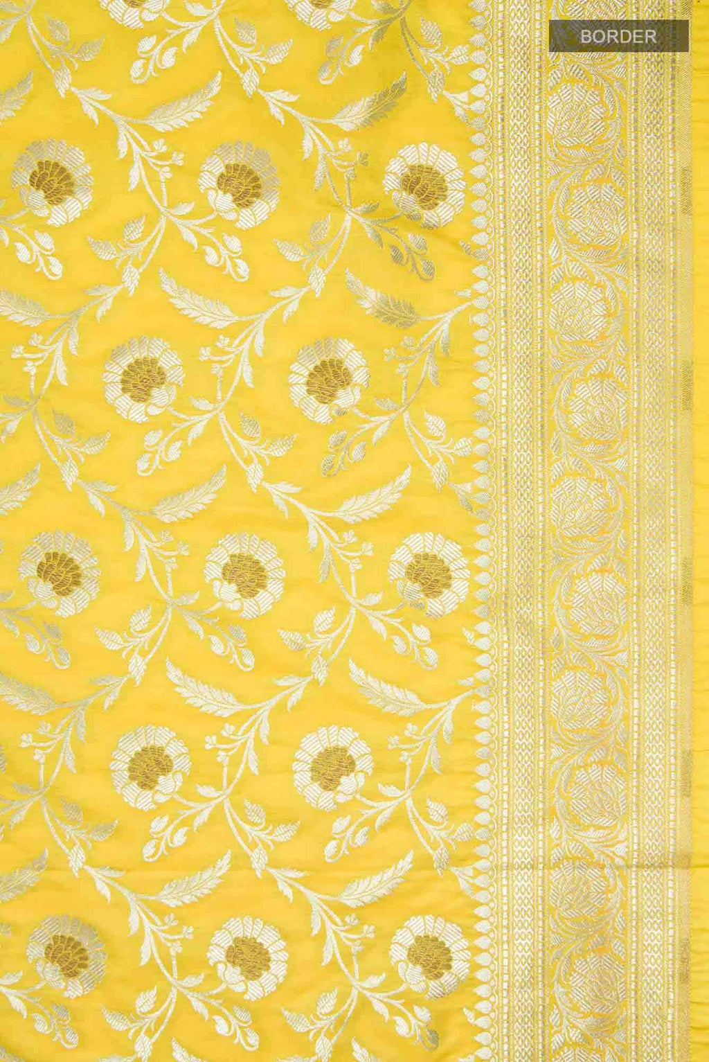 Yellow Blended Banarasi Saree