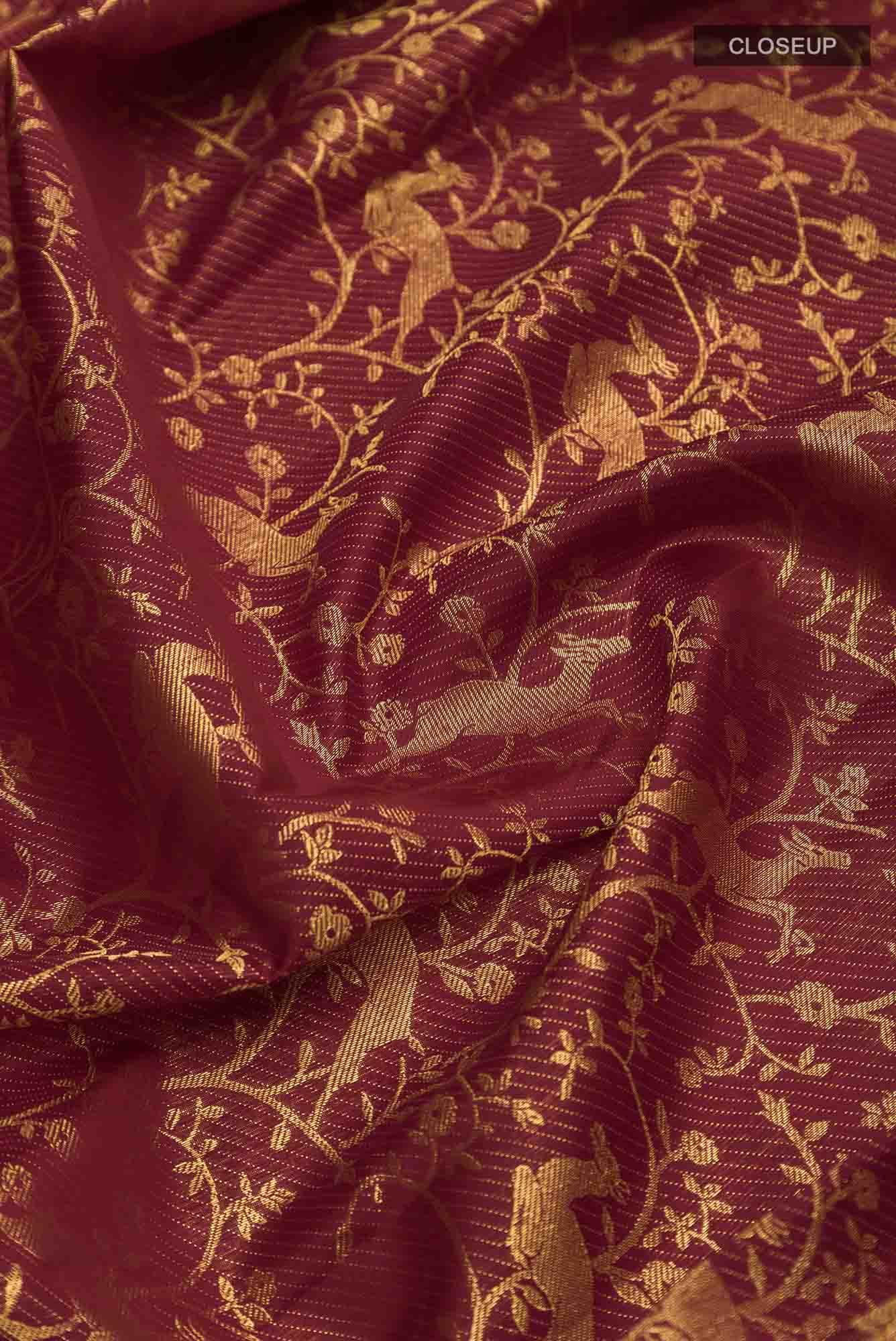 Aaditi-Maroon Kanchipuram Silk Saree