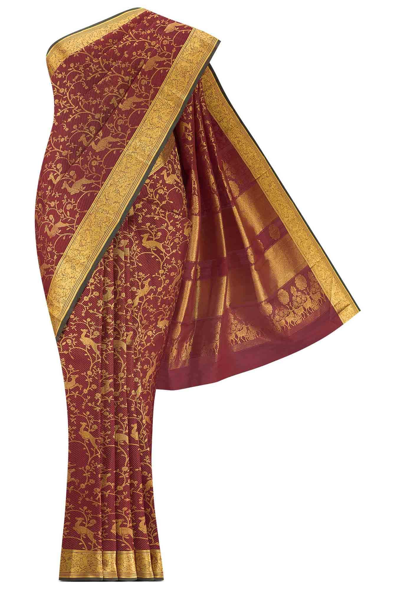 Aaditi-Maroon Kanchipuram Silk Saree