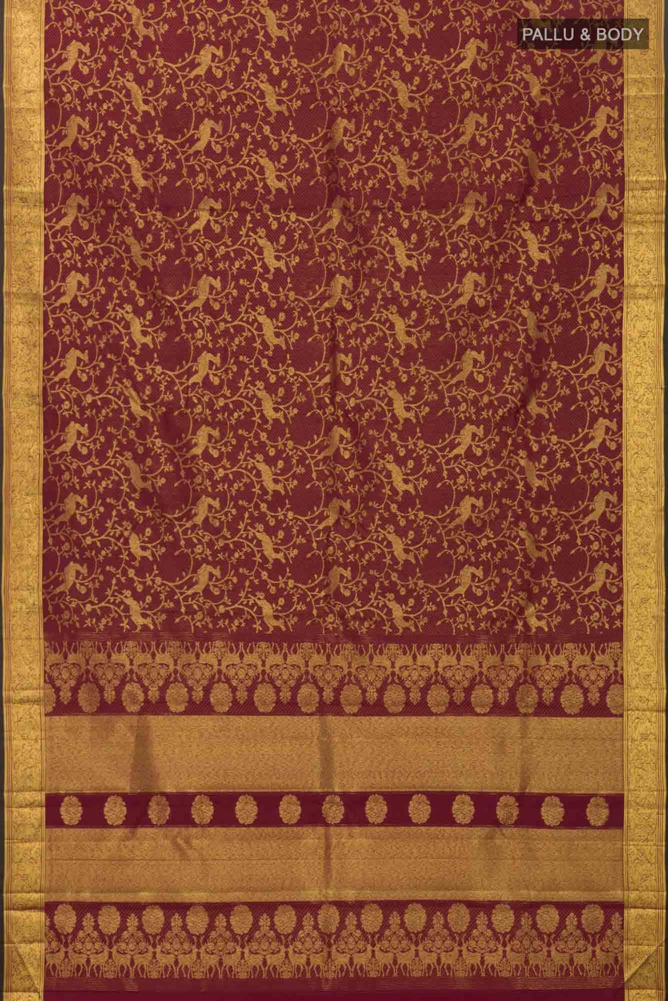 Aaditi-Maroon Kanchipuram Silk Saree