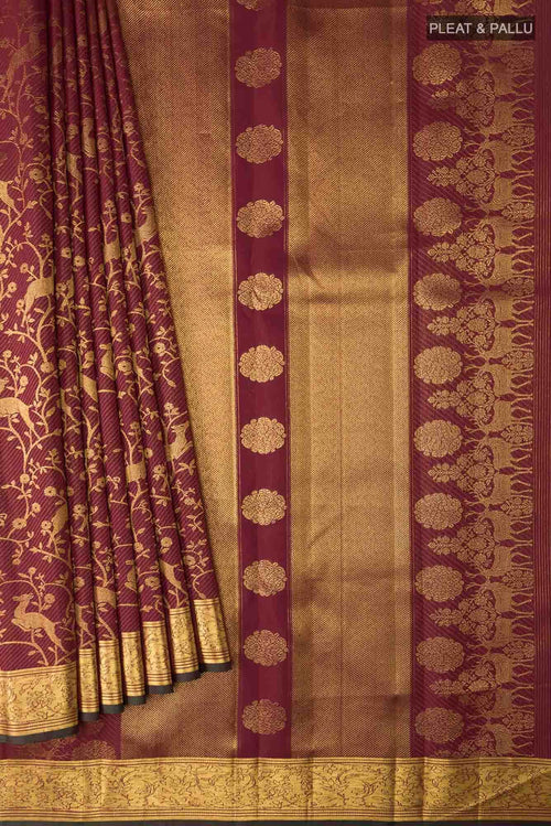 Aaditi-Maroon Kanchipuram Silk Saree