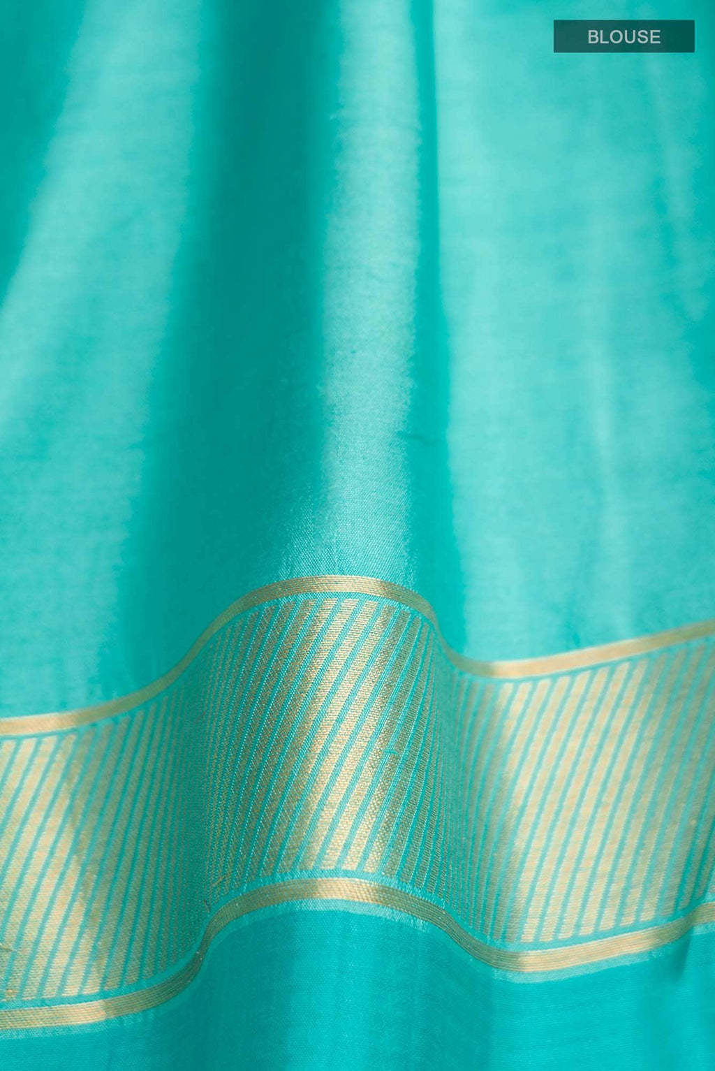 Blossom Bahar- Turquoise Banarasi Silk Saree
