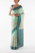 Taram - Mint Green Floral design saree from Chintz Collection, Designed by Nalli