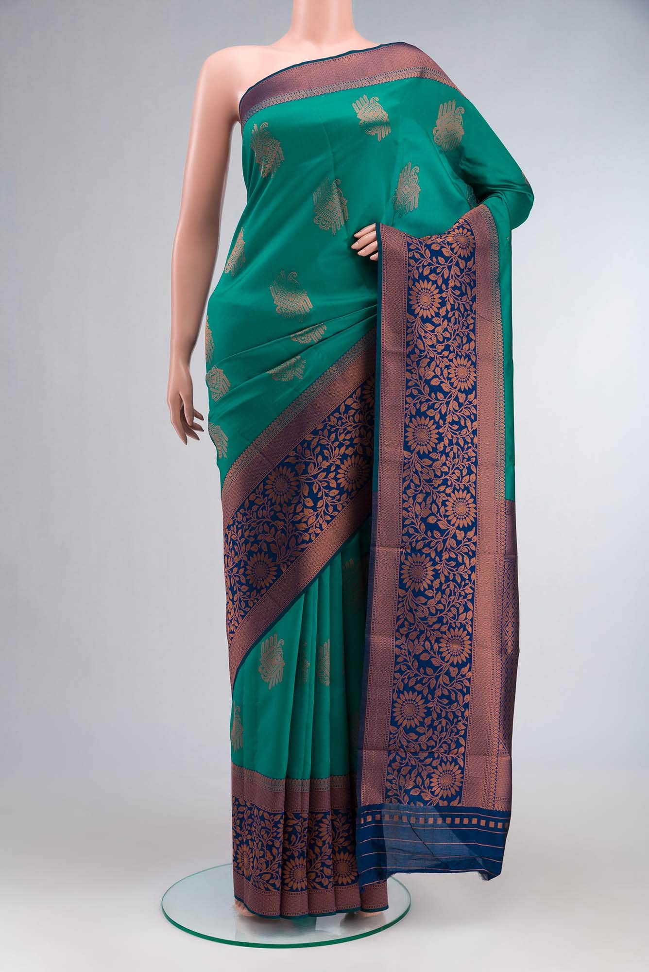 Green Blended Art Silk Saree