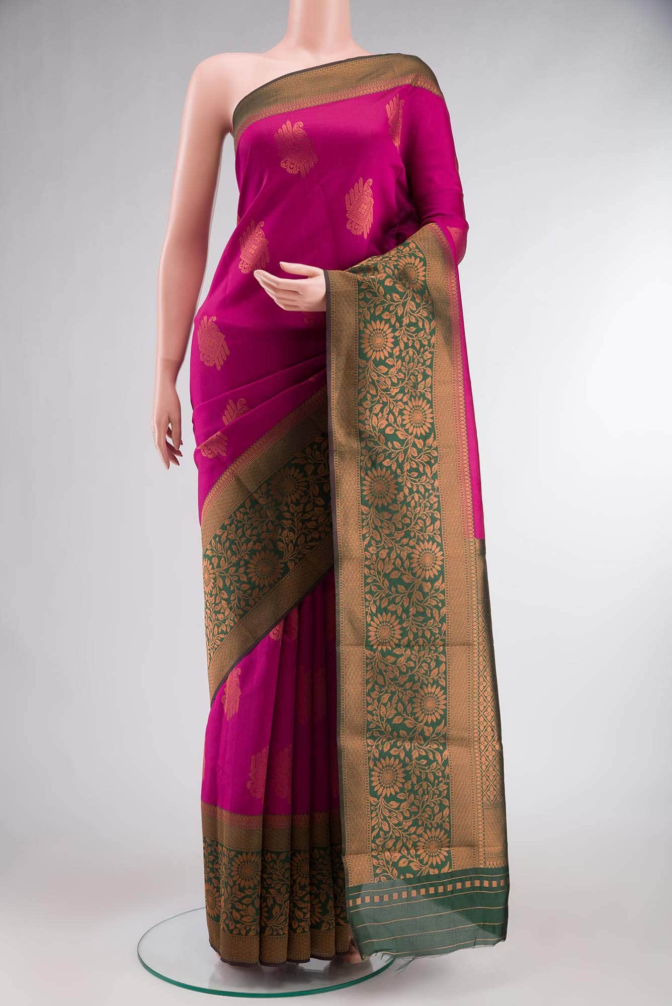 Pink Blended Art Silk Saree
