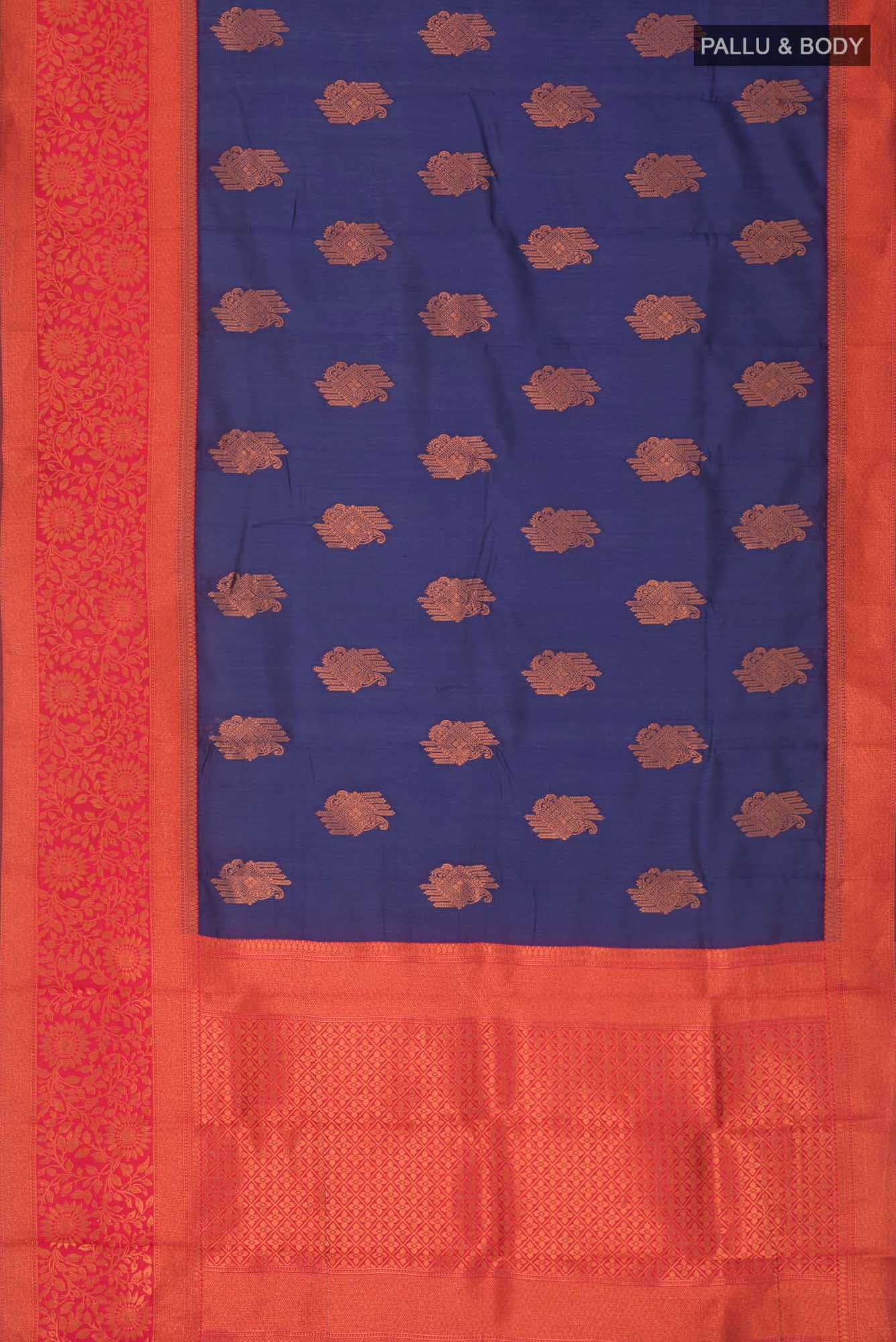 Blue Blended Art Silk Saree