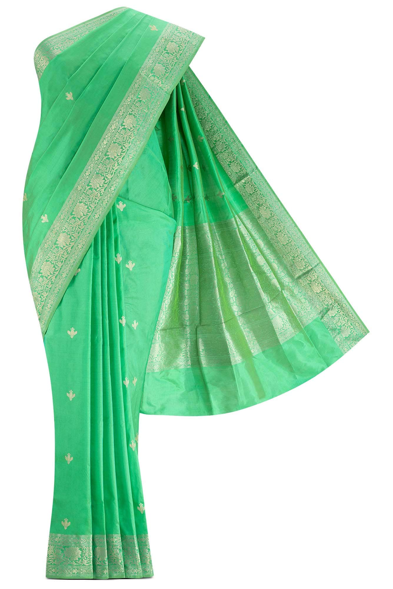 Green Banarasi Katan Silk Saree