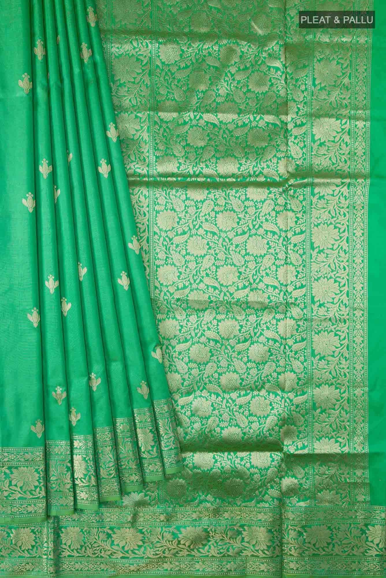 Green Banarasi Katan Silk Saree