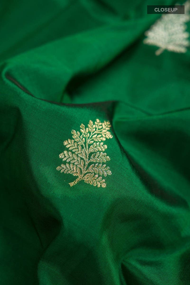Green Banarasi Katan Silk Saree