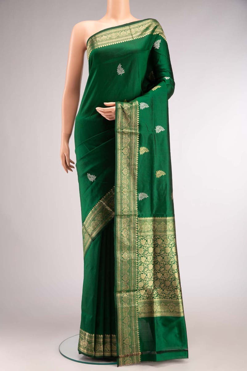 Green Banarasi Katan Silk Saree