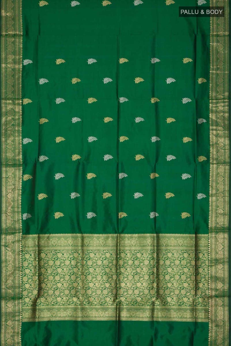 Green Banarasi Katan Silk Saree