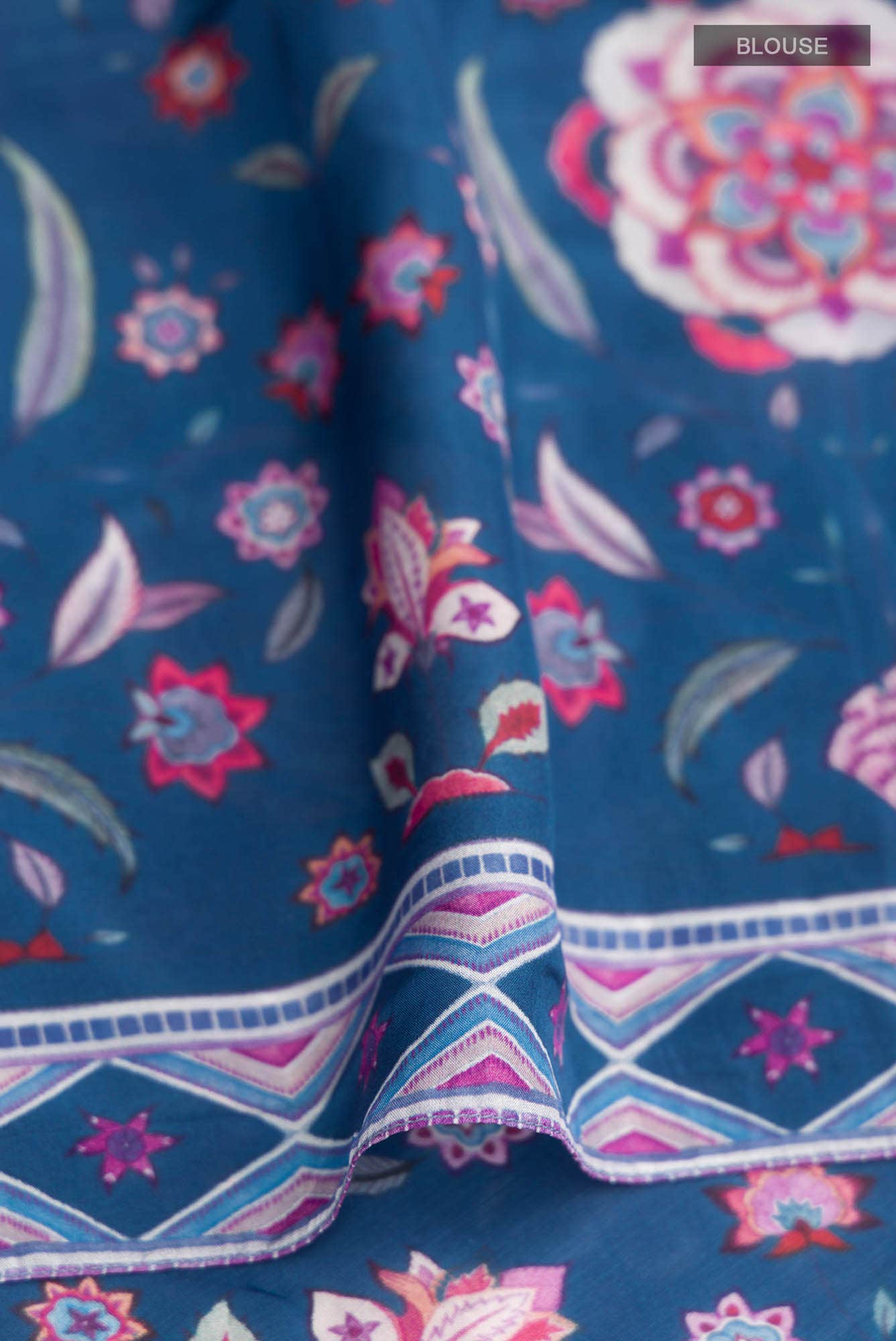 White Floral Design Saree from Chintz Collection, Designed by Nalli