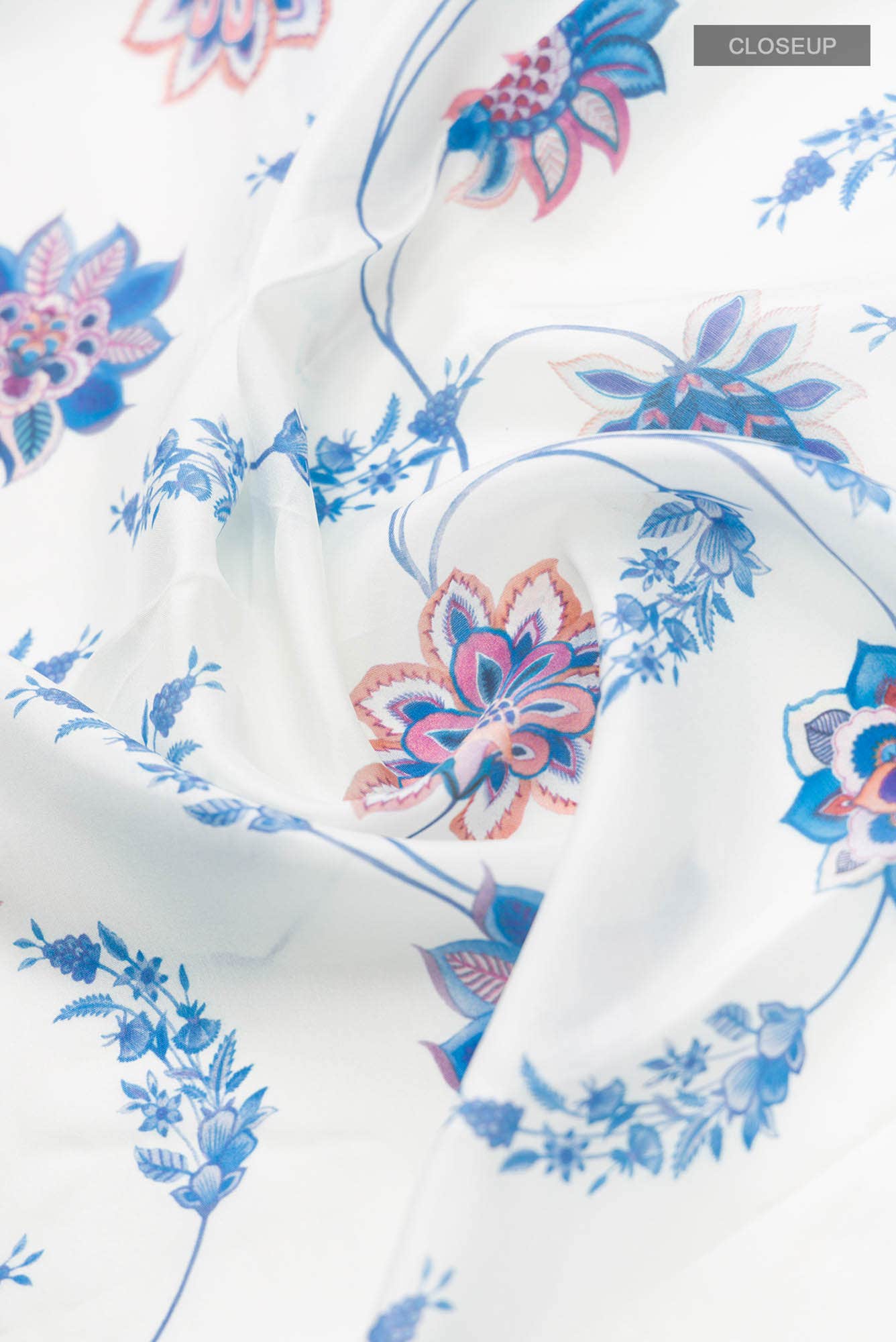 White Floral Design Saree from Chintz Collection, Designed by Nalli