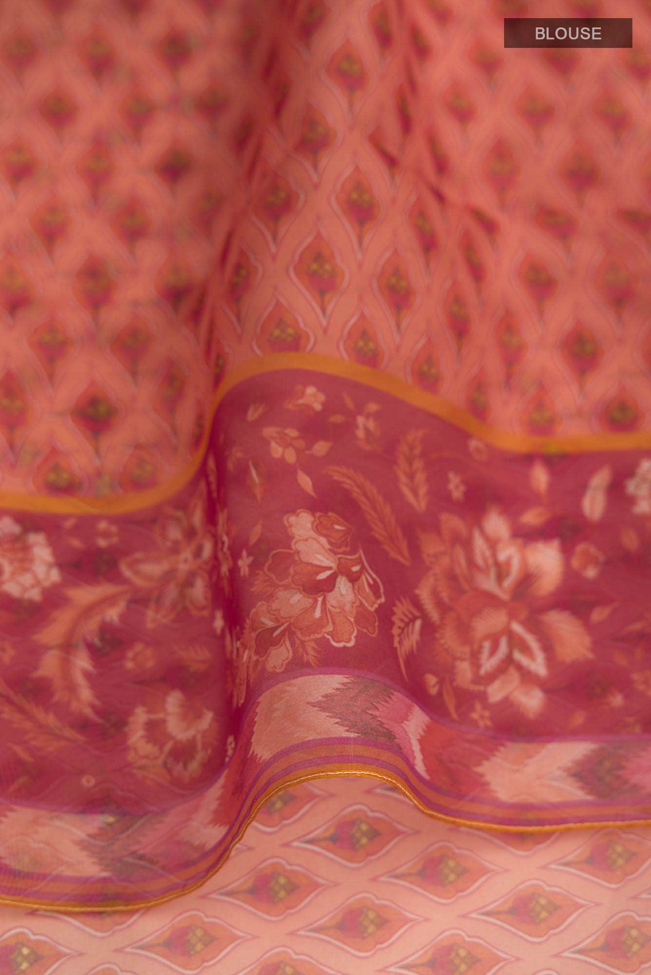 Maroon Floral Design Saree from Chintz Collection, Designed by Nalli