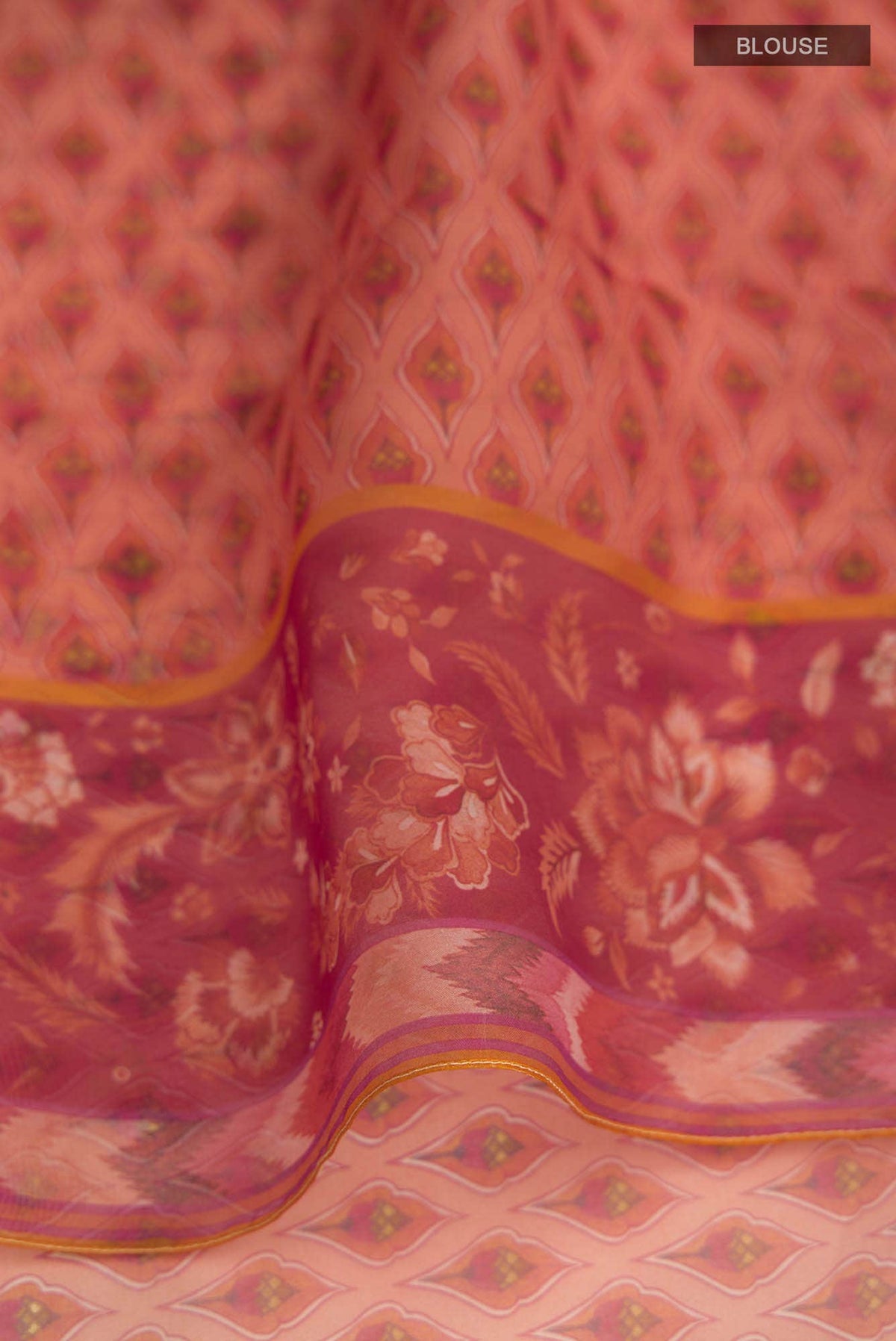Maroon Floral Design Saree from Chintz Collection, Designed by Nalli