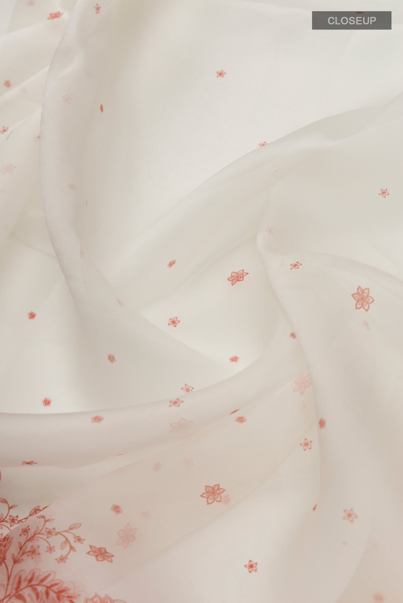 White Pure Organza Silk Saree