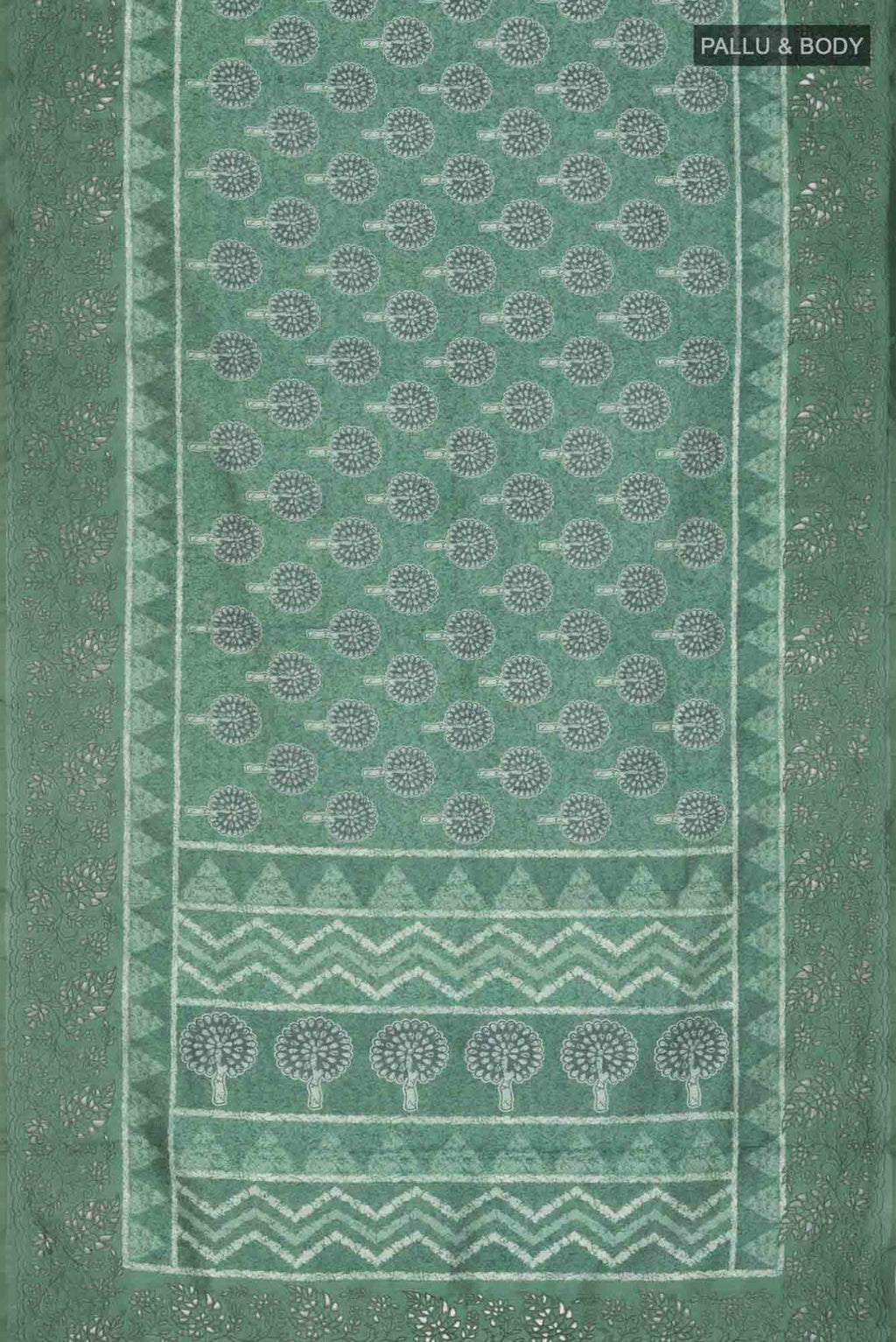 Green Blended Tussar Silk Saree